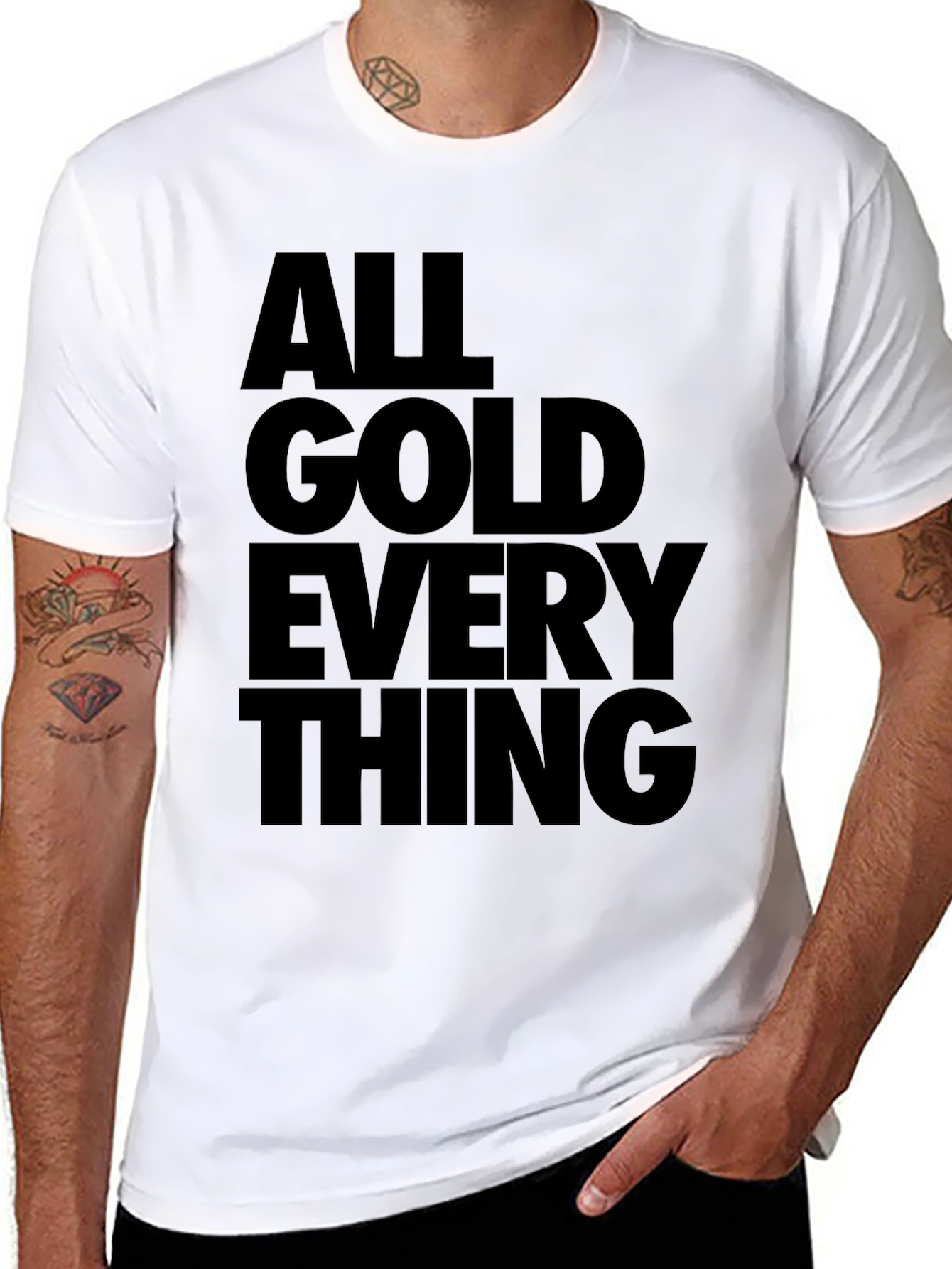 All Gold Everything Mens Black Graphic Tee