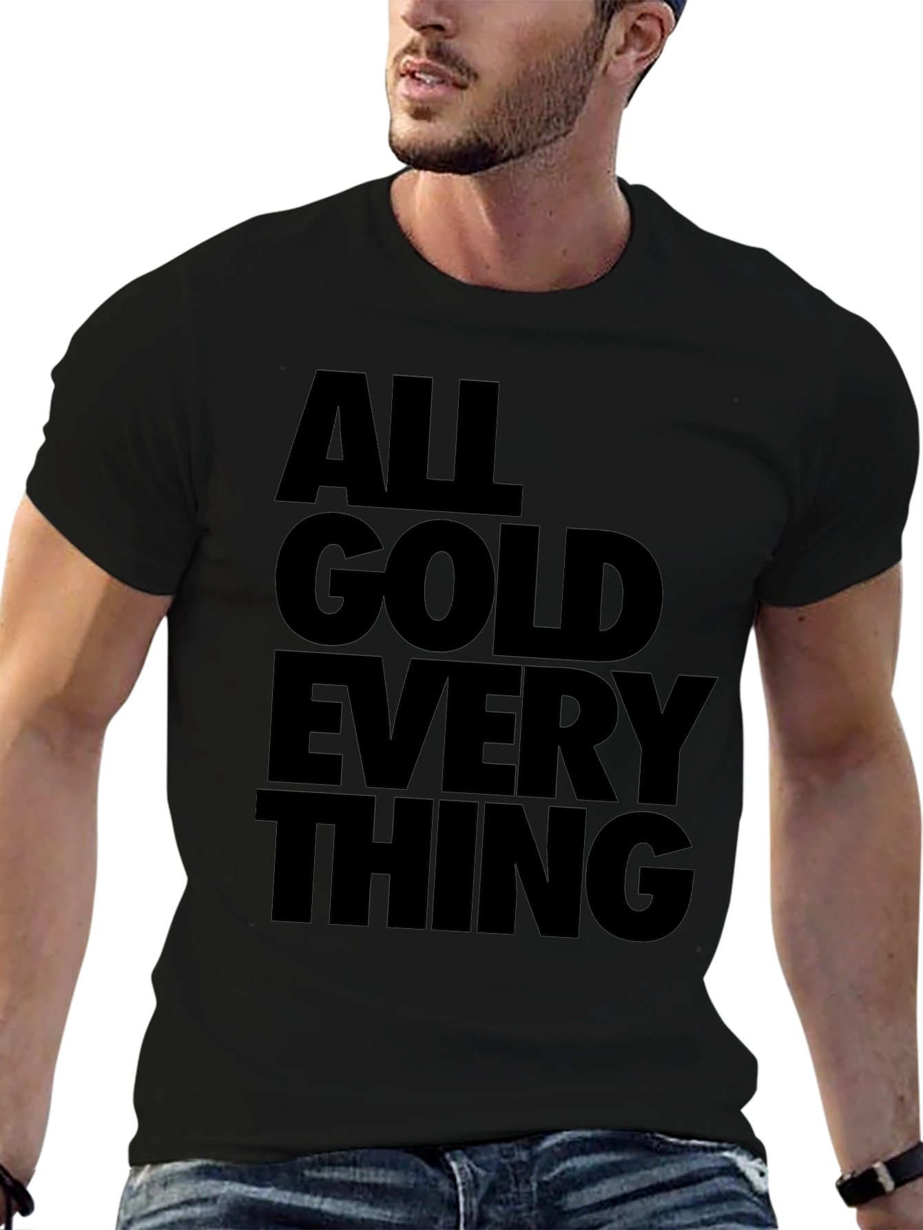All Gold Everything Mens Black Graphic Tee