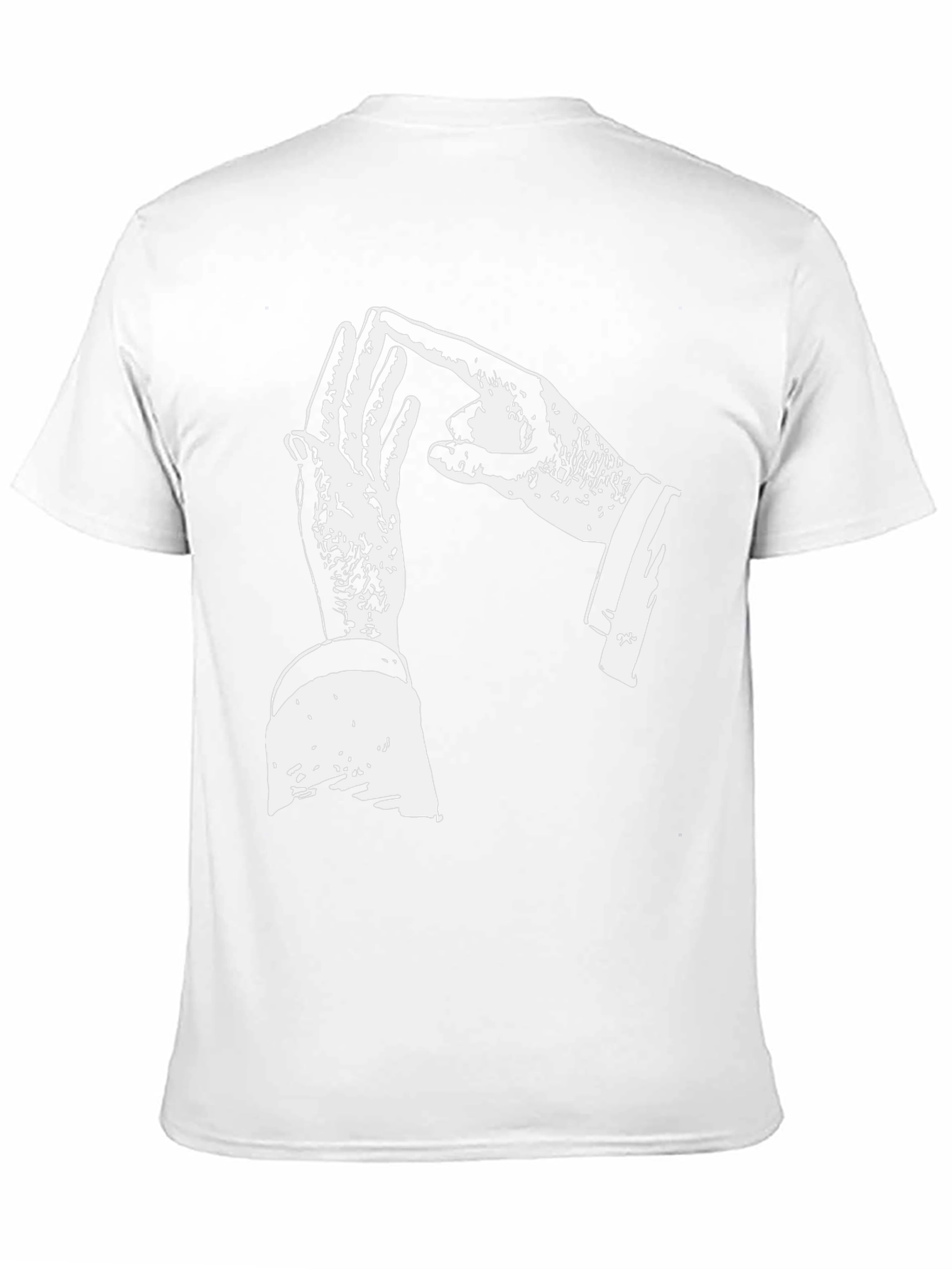 Unique Hand Gesture Graphic Print Black T-Shirt