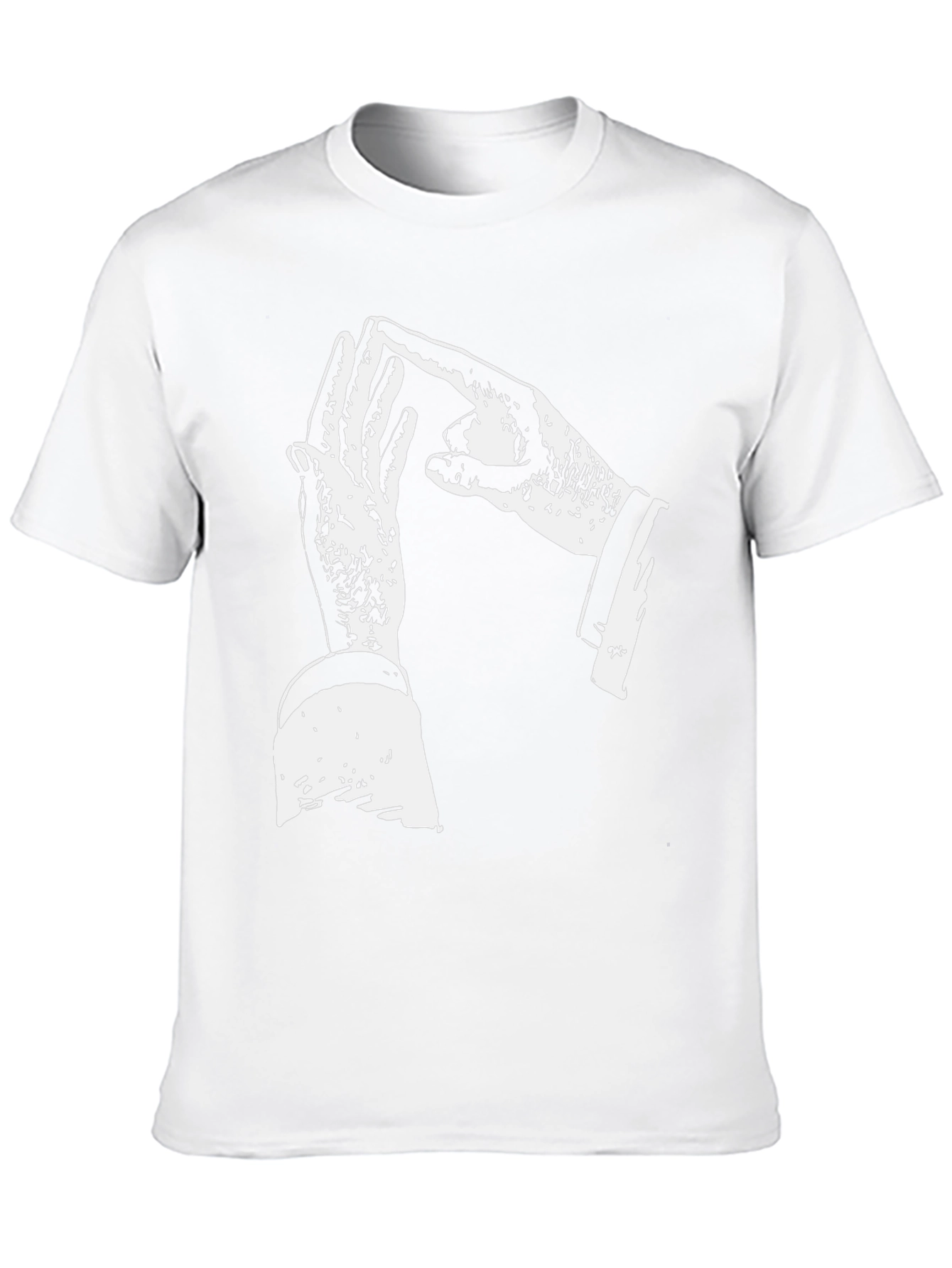 Unique Hand Gesture Graphic Print Black T-Shirt