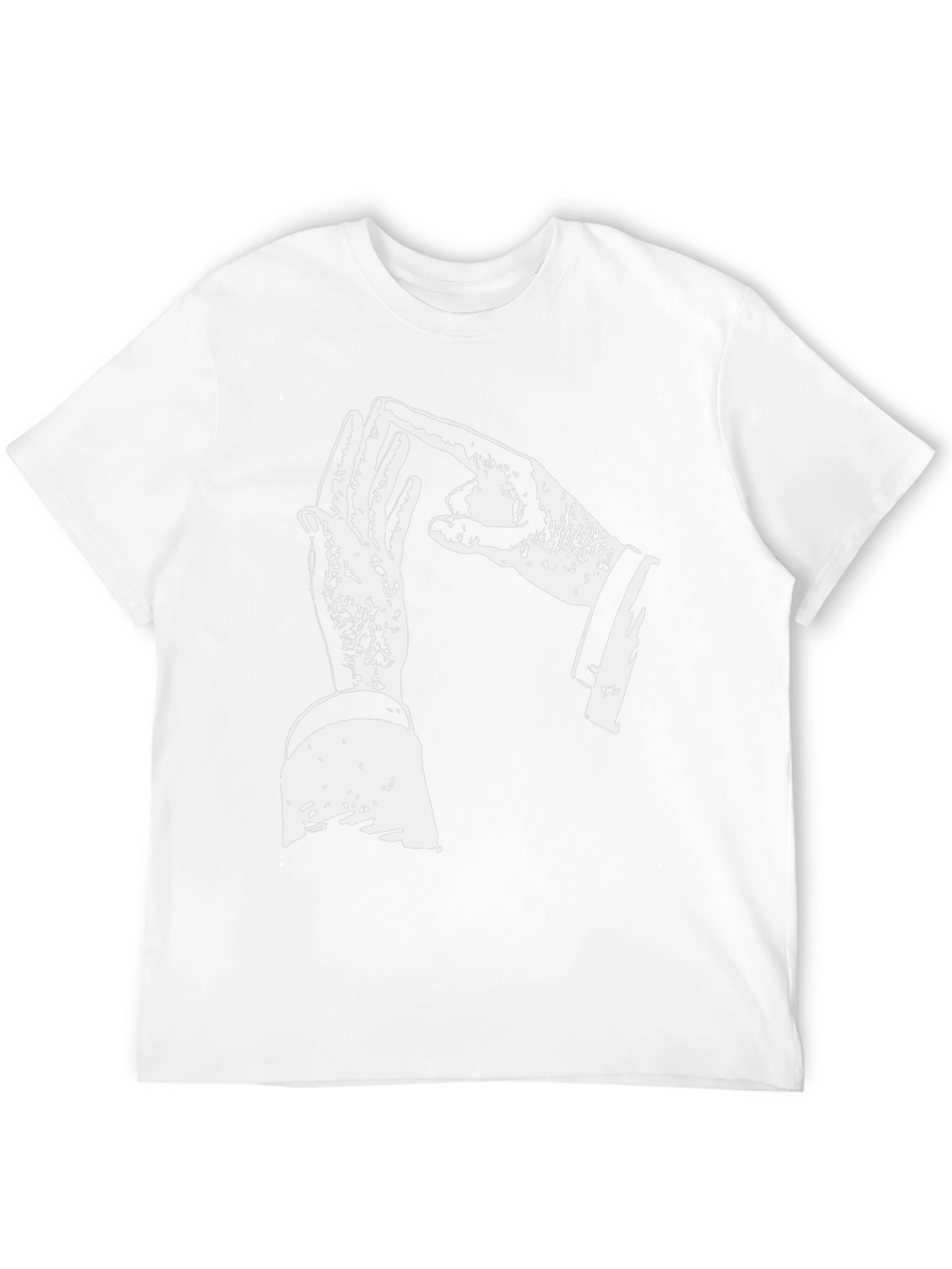 Unique Hand Gesture Graphic Print Black T-Shirt