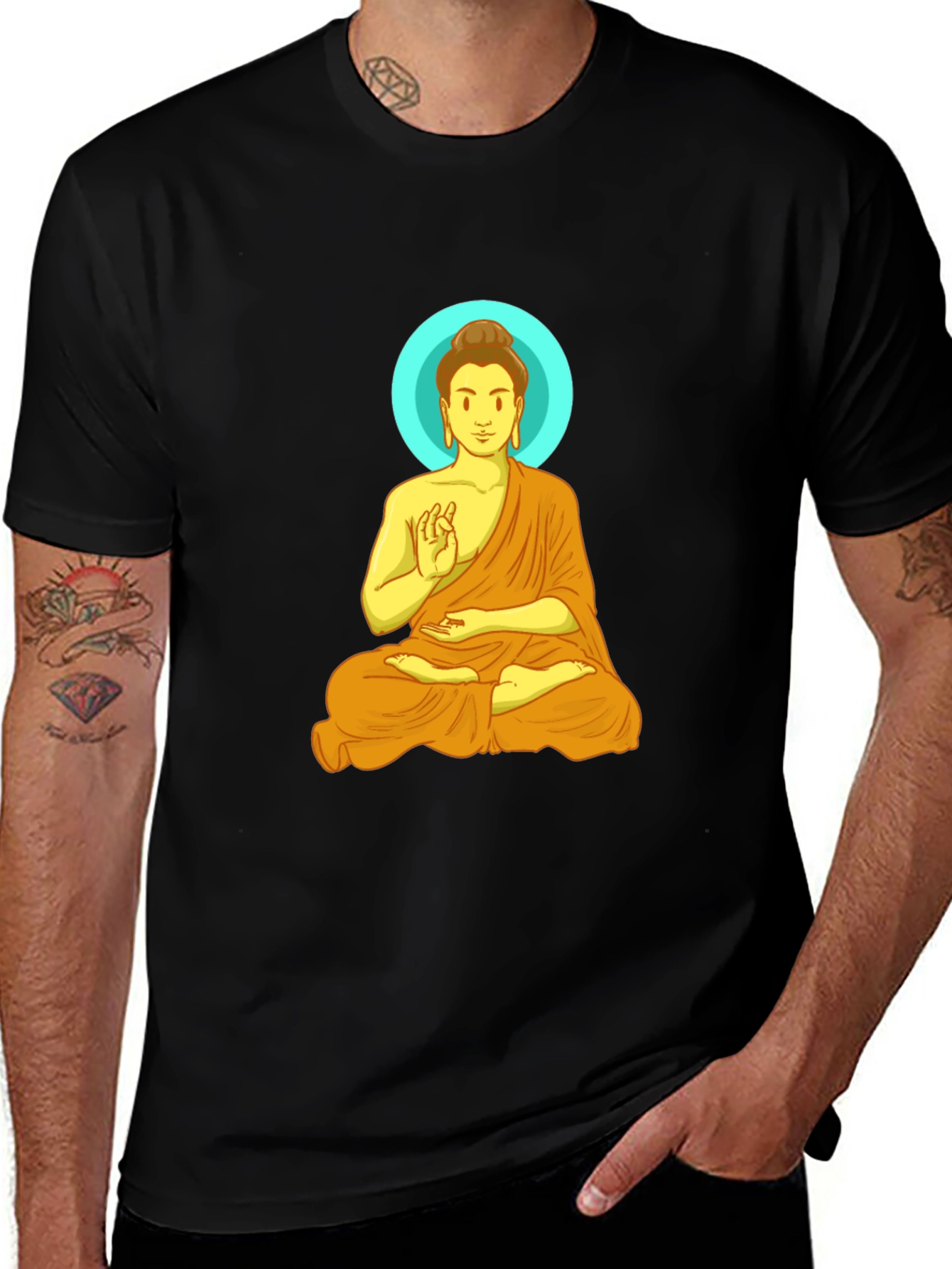 Buddha Graphic Tee - Meditating Print