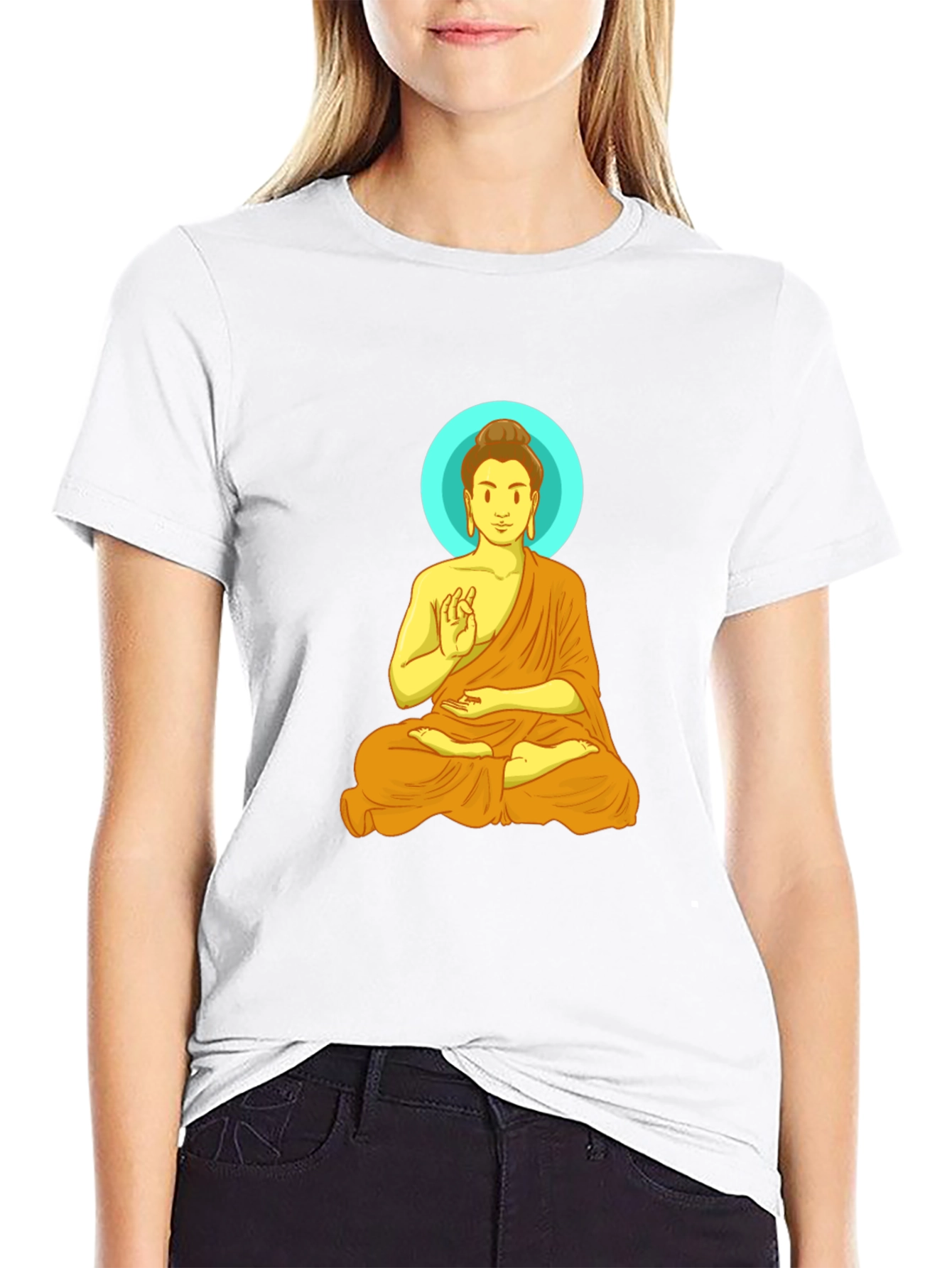 Buddha Graphic Tee - Meditating Print
