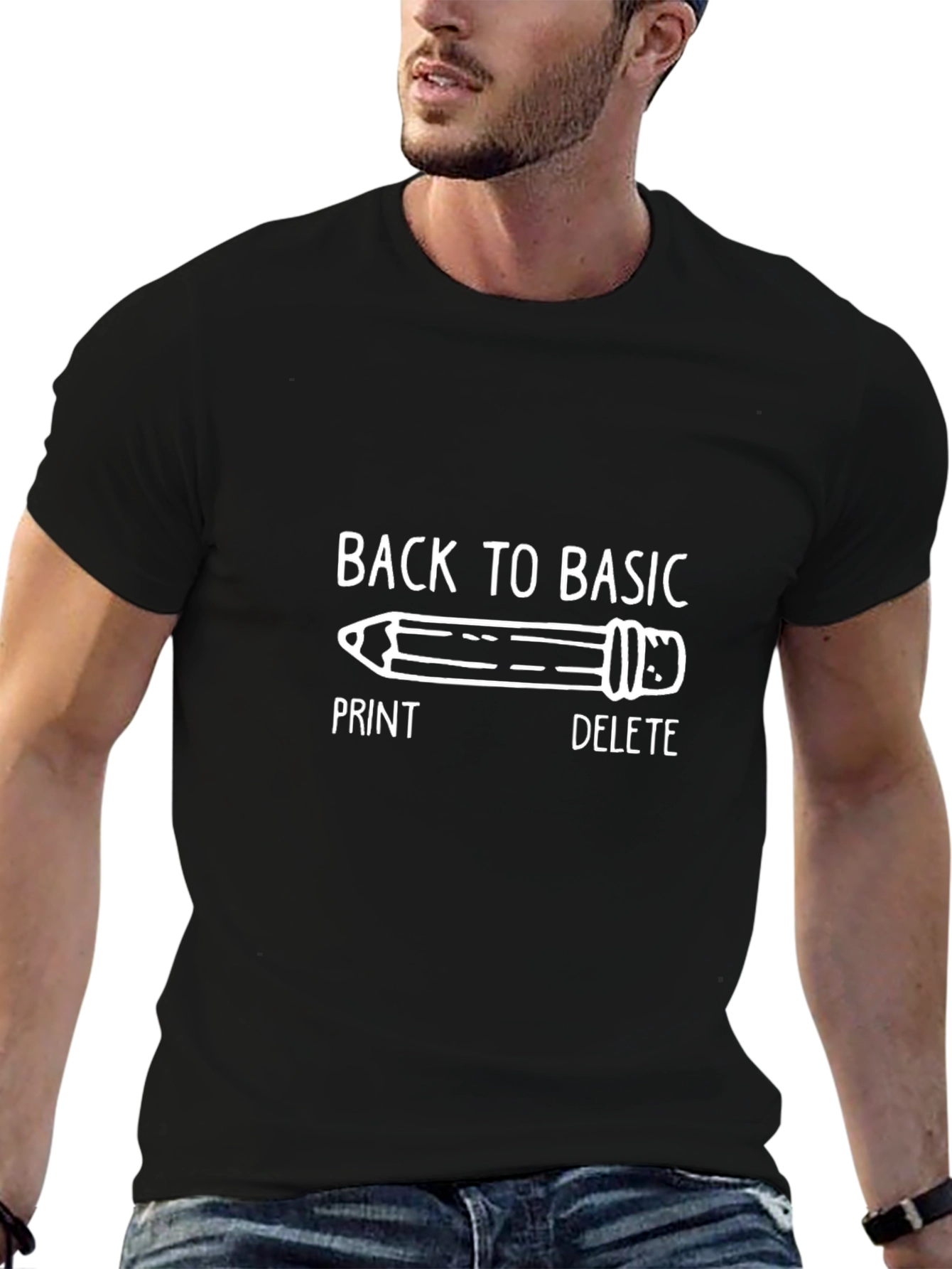 Back To Basic Graphic T-Shirt - Print & Delete