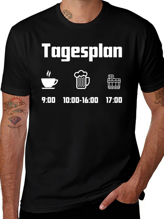 Tagesplan T-Shirt: Coffee Beer Sauna - Daily Schedule