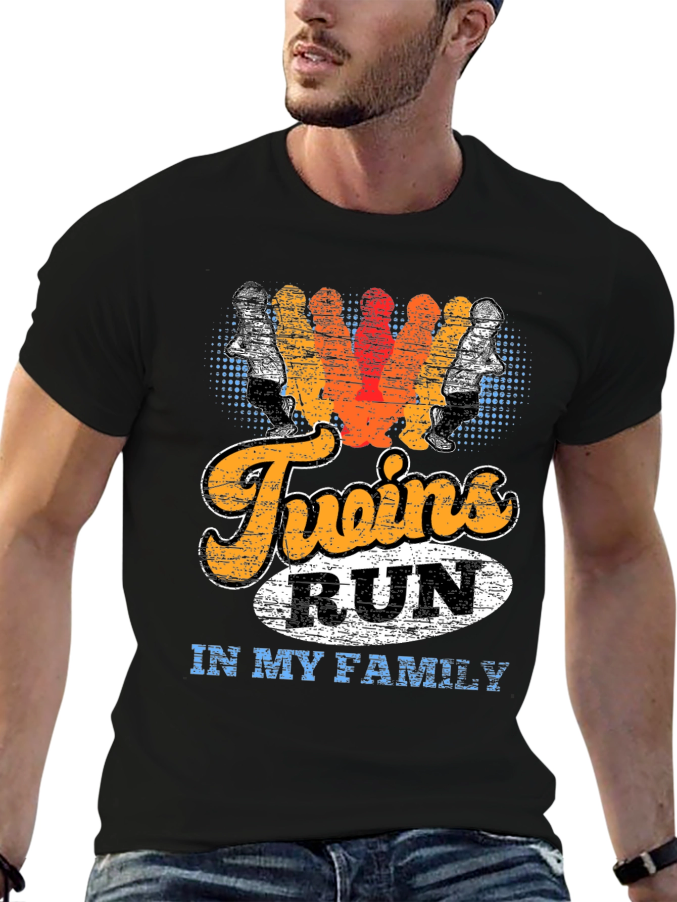Twins Run in My Family Graphic T-Shirt