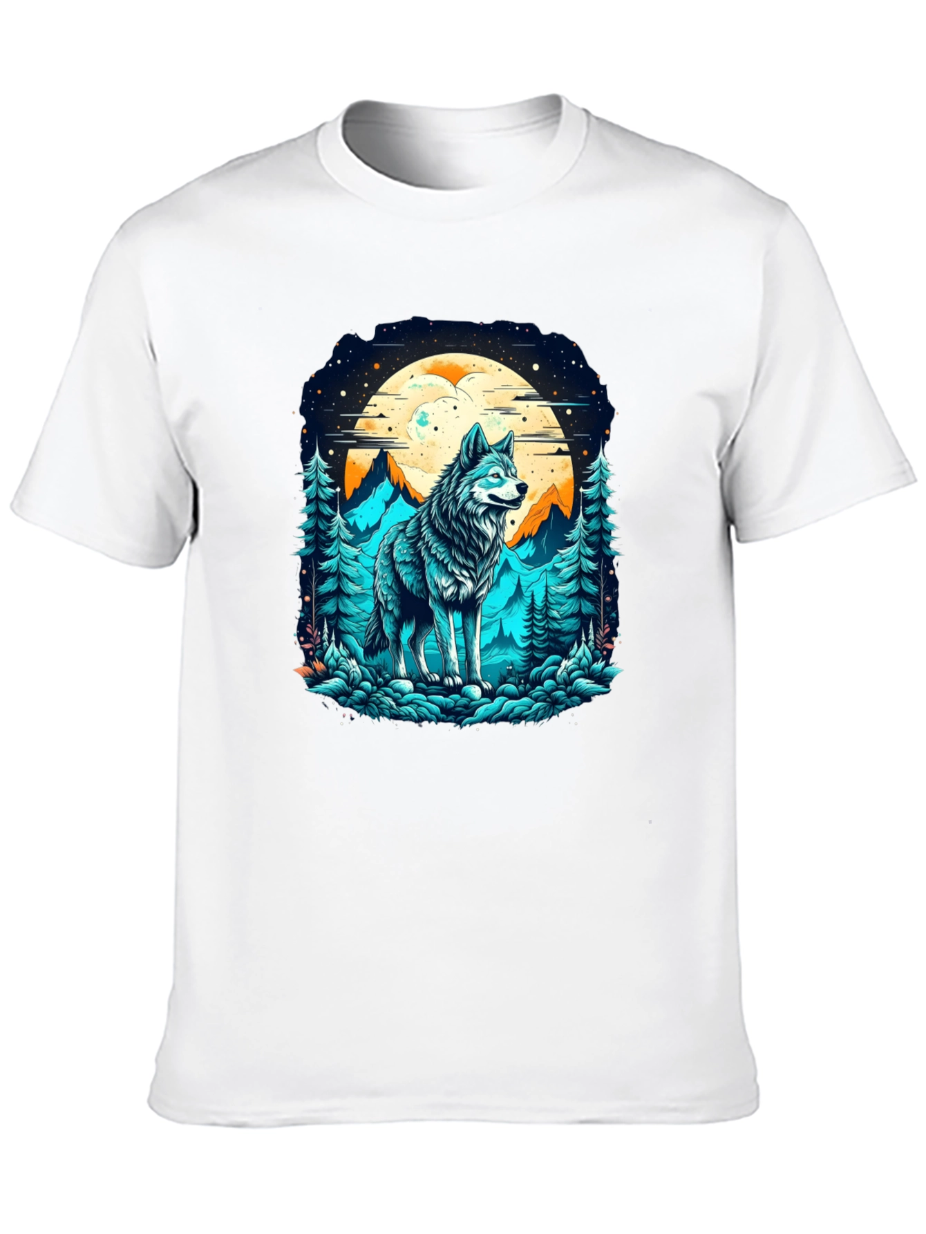 Wolf Moon Graphic Tee - Nature Inspired Design