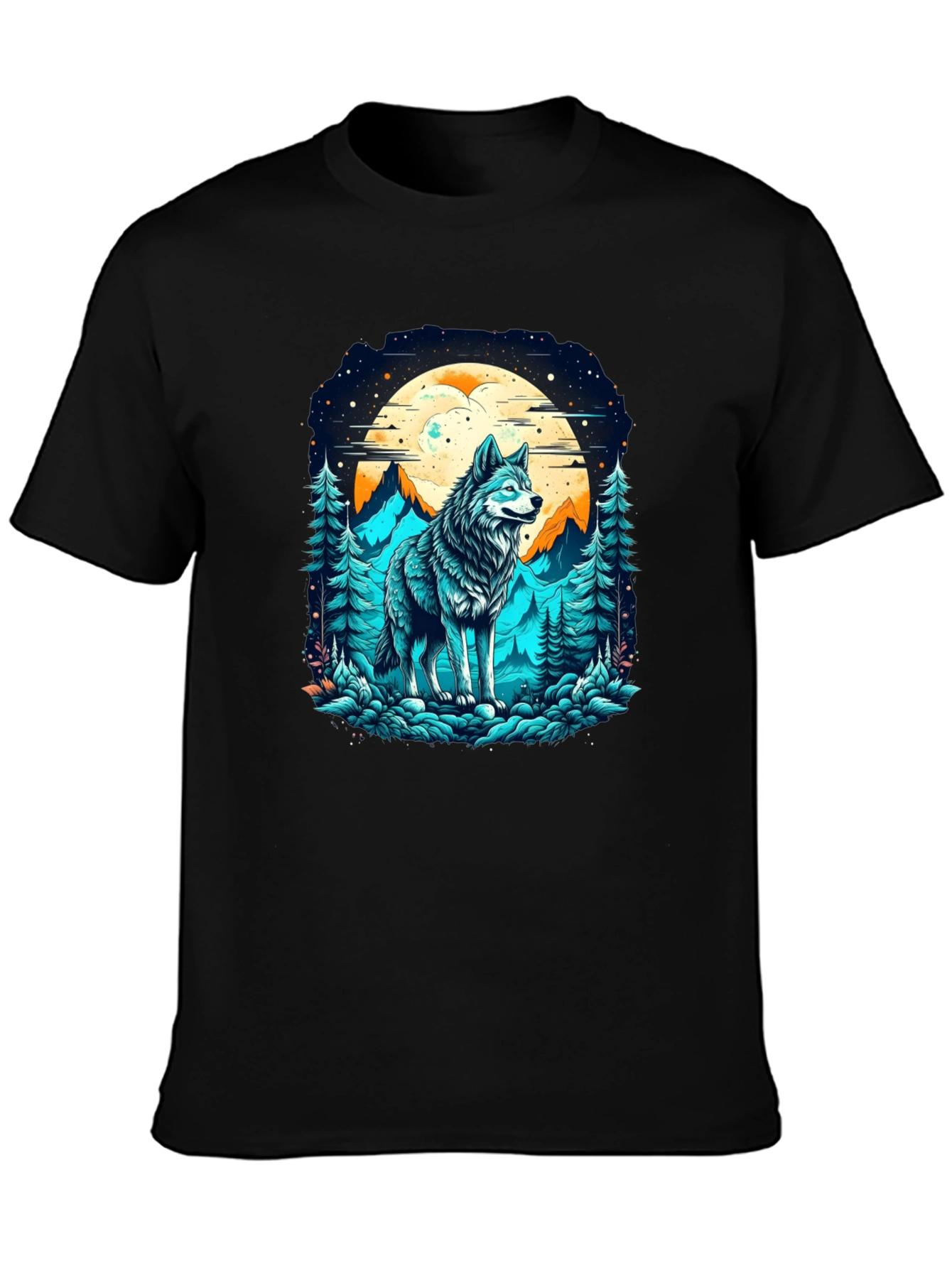 Wolf Moon Graphic Tee - Nature Inspired Design