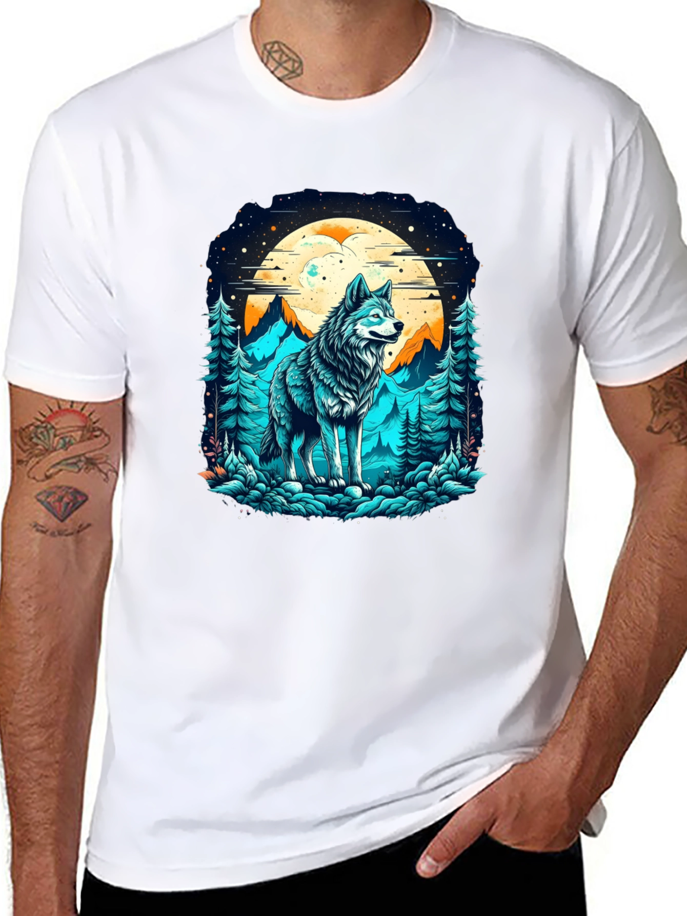 Wolf Moon Graphic Tee - Nature Inspired Design