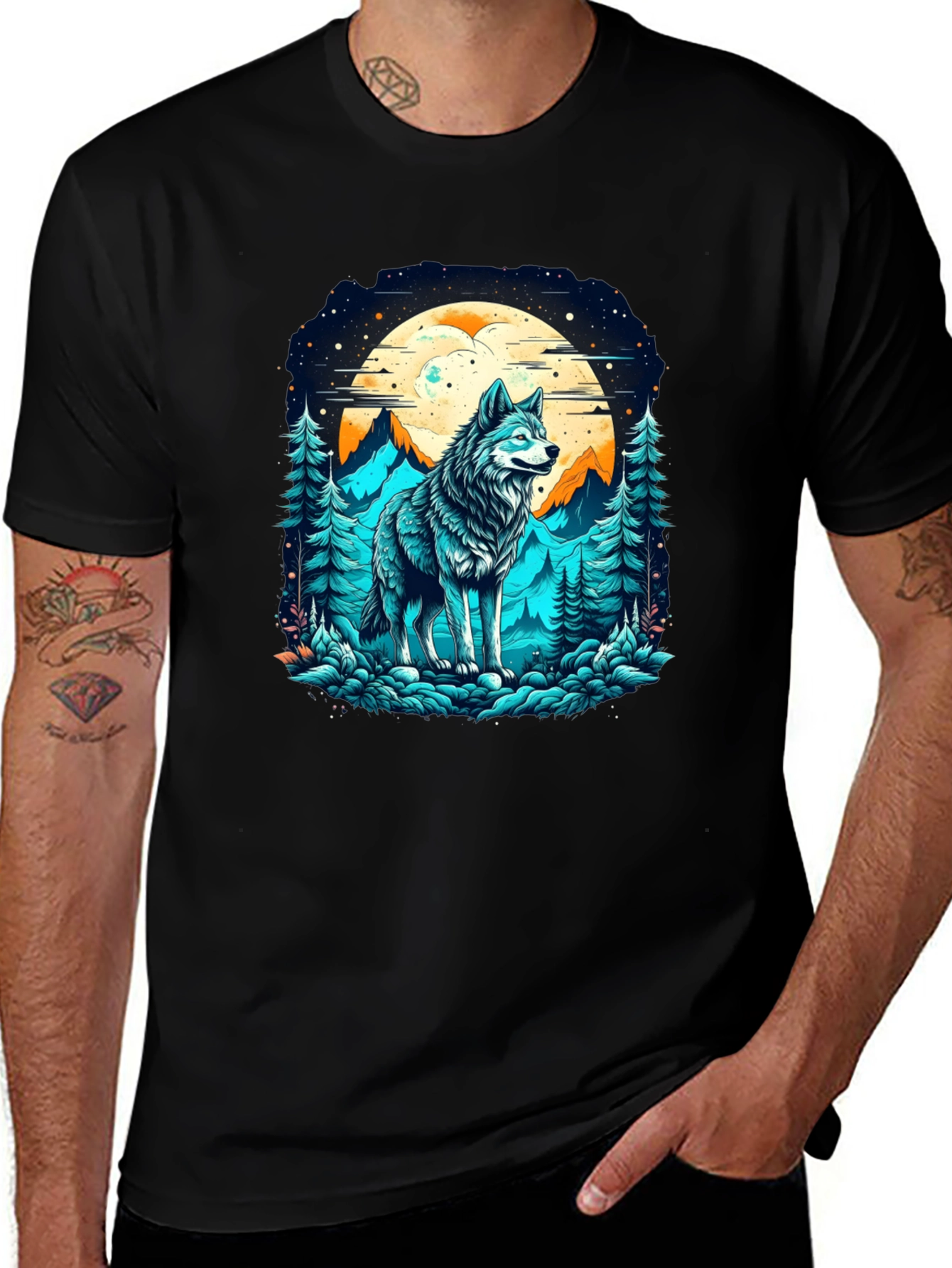 Wolf Moon Graphic Tee - Nature Inspired Design