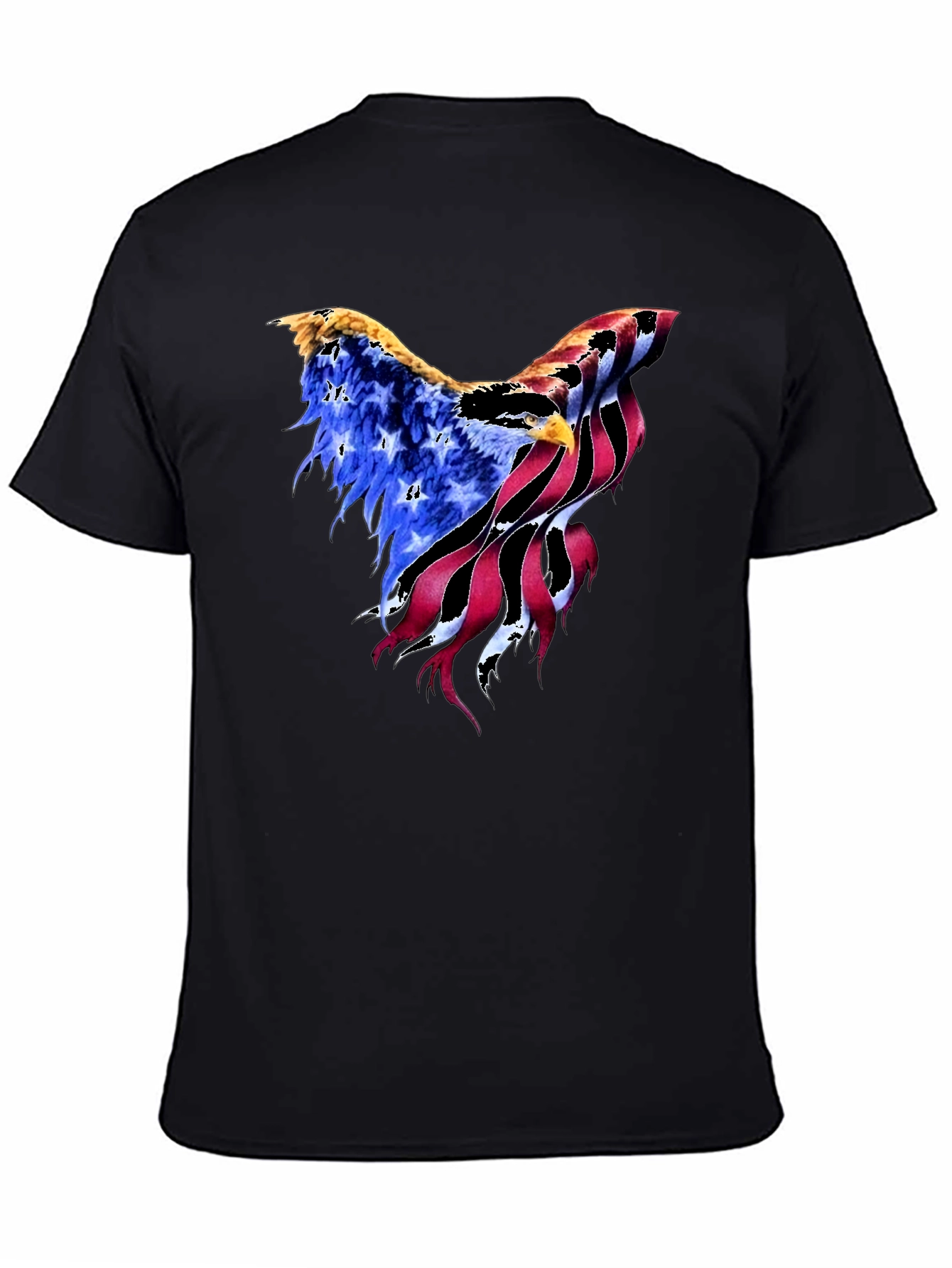 American Flag Eagle Graphic Black T-Shirt