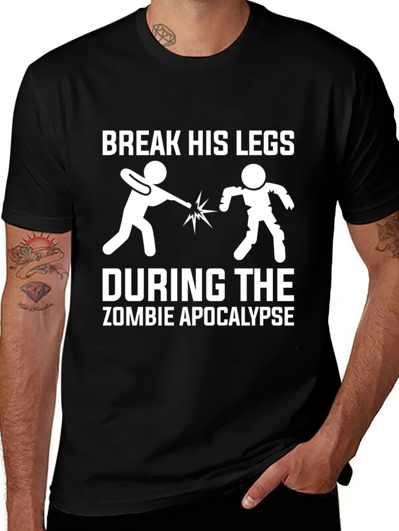 Break His Legs Zombie Apocalypse T-Shirt
