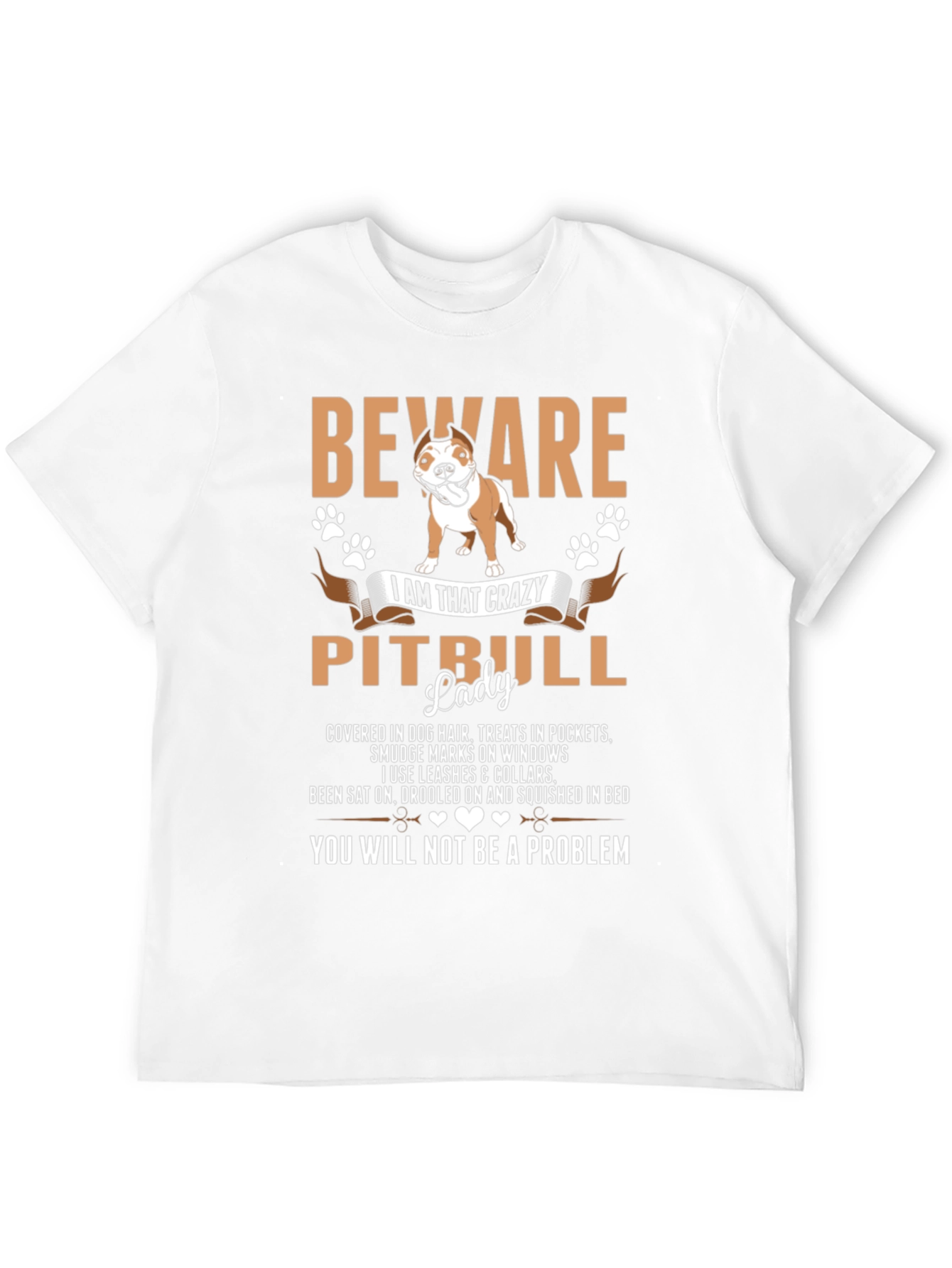 Beware Crazy Pitbull Lady Graphic Tee