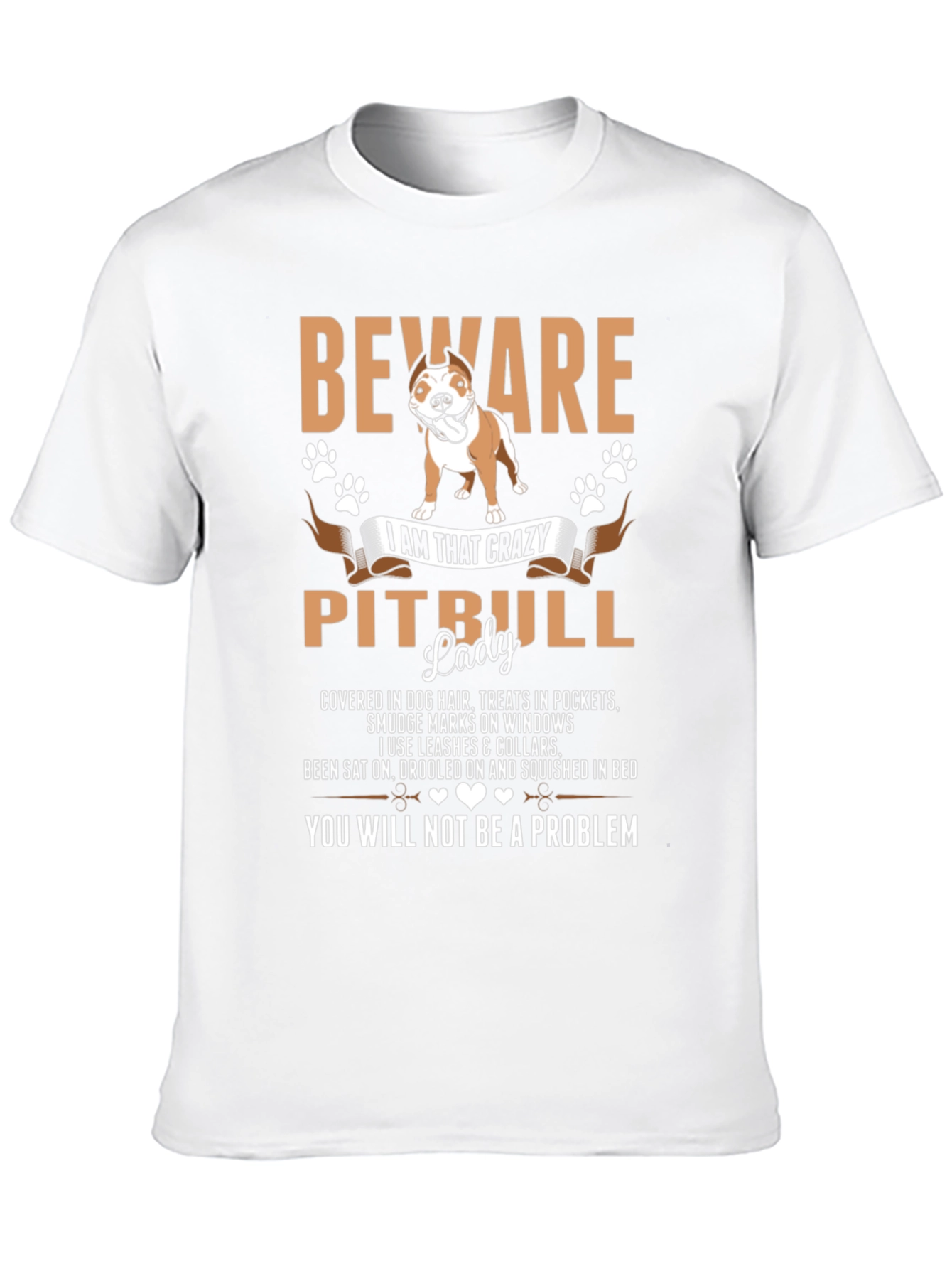 Beware Crazy Pitbull Lady Graphic Tee