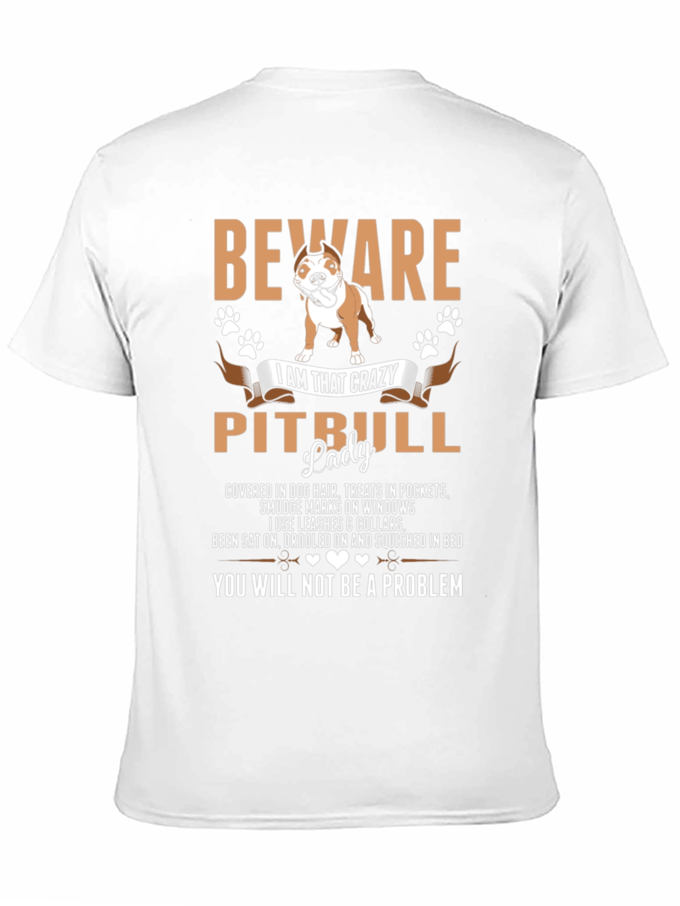 Beware Crazy Pitbull Lady Graphic Tee