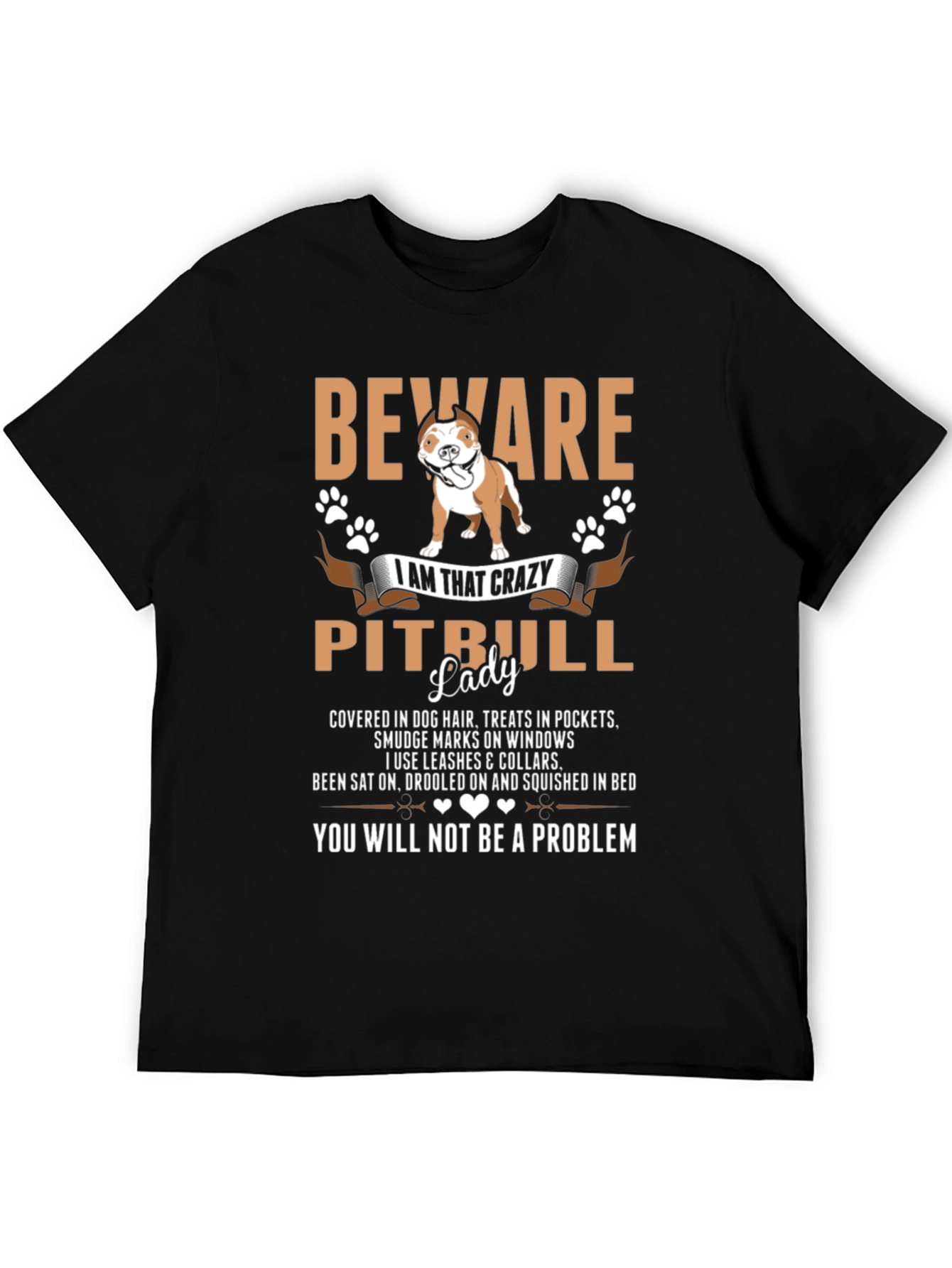 Beware Crazy Pitbull Lady Graphic Tee