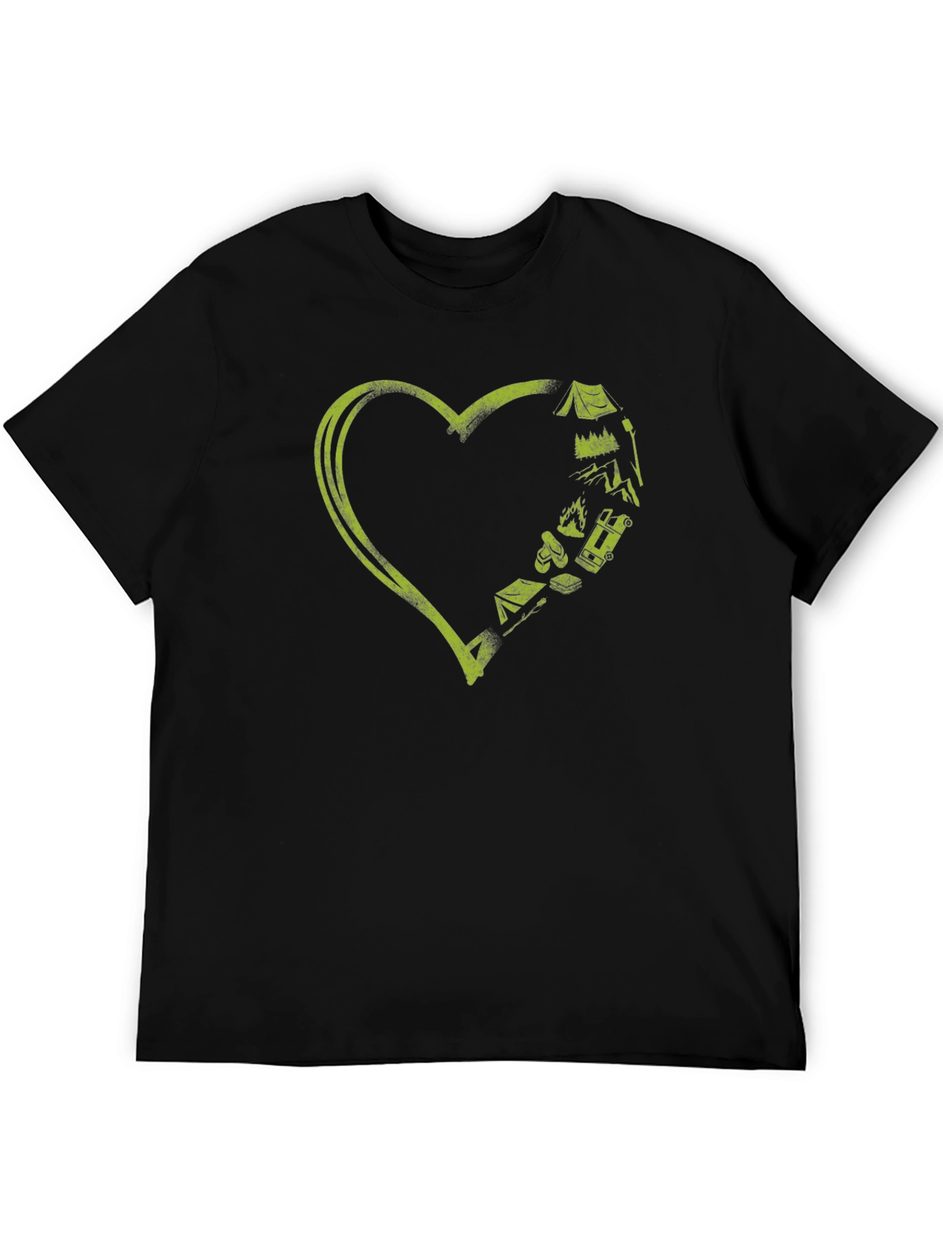 Camping Heart Graphic Tee - Adventure Lover T-Shirt