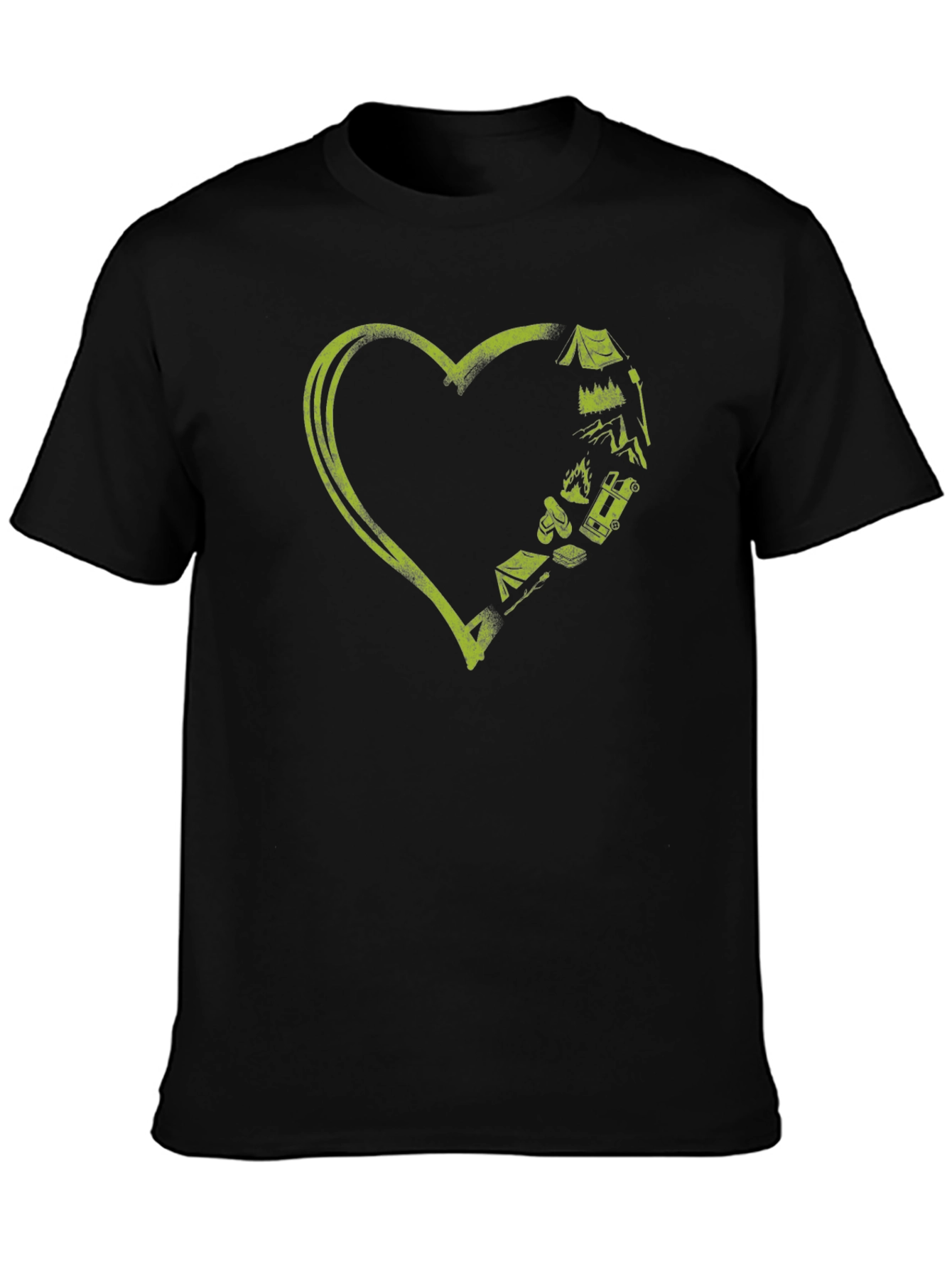 Camping Heart Graphic Tee - Adventure Lover T-Shirt