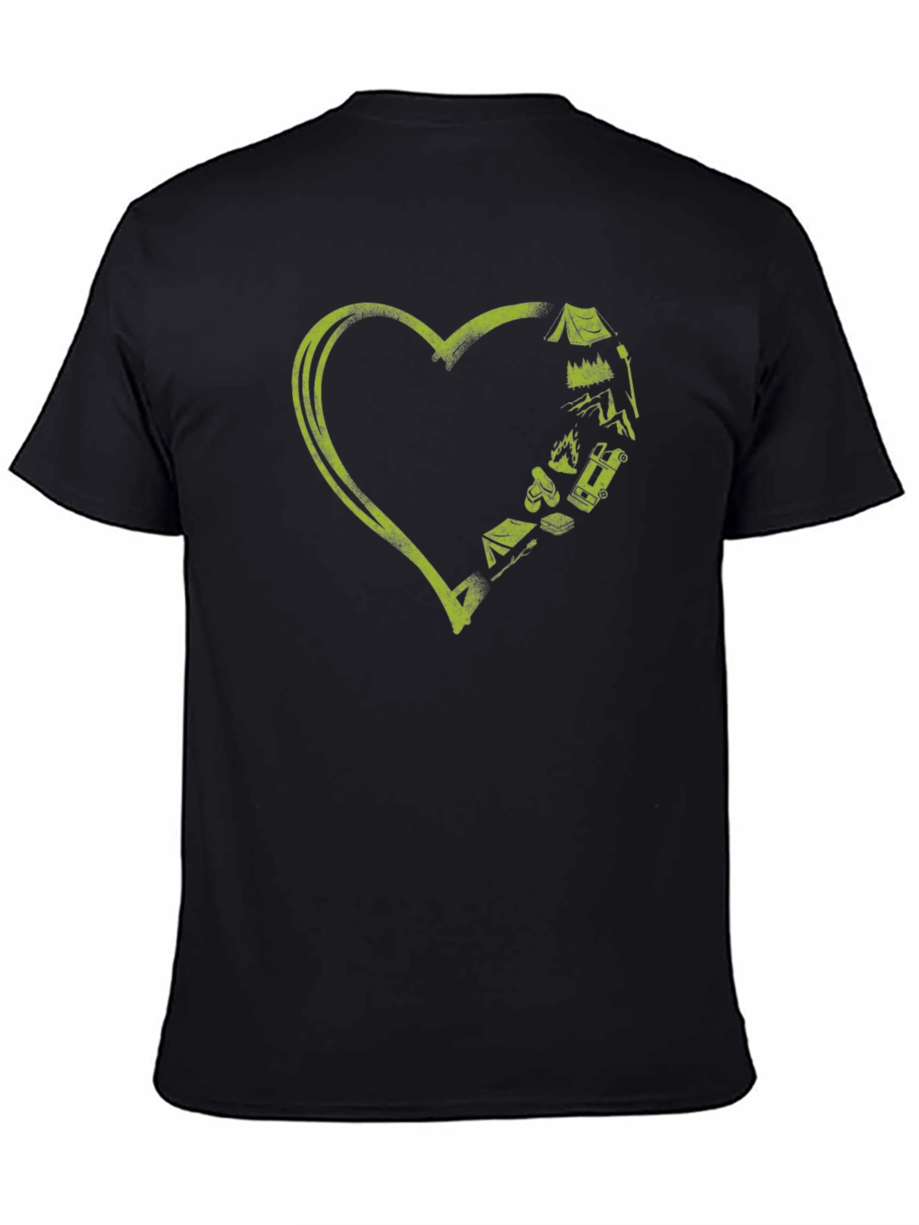 Camping Heart Graphic Tee - Adventure Lover T-Shirt