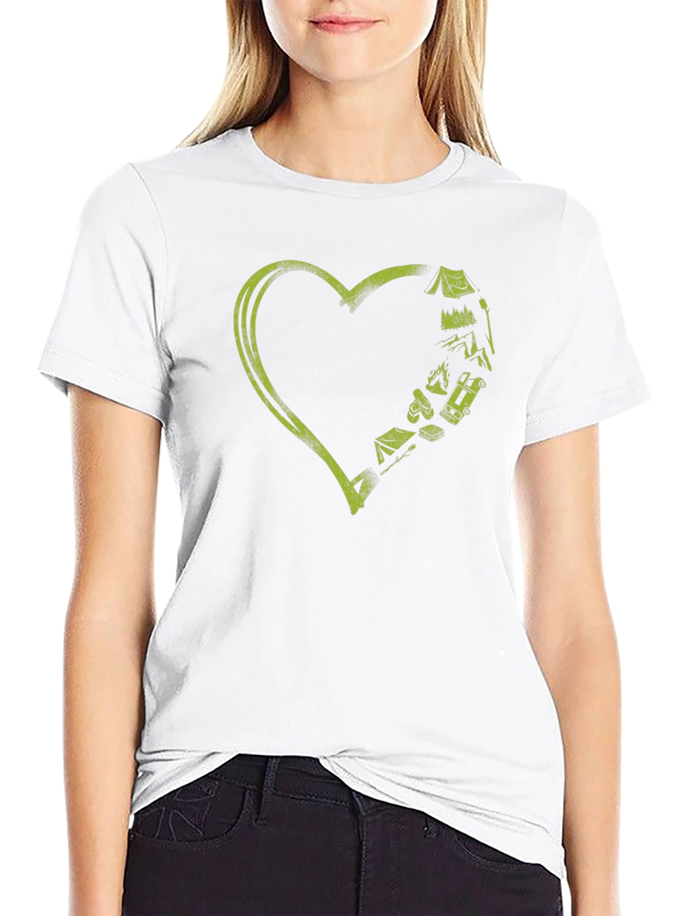 Camping Heart Graphic Tee - Adventure Lover T-Shirt