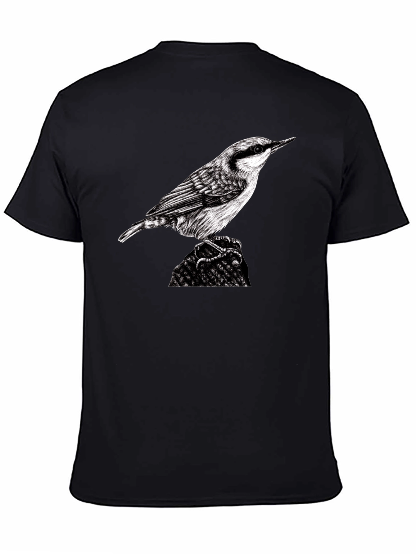 Bird Graphic Black T-Shirt - Nature Lover Tee