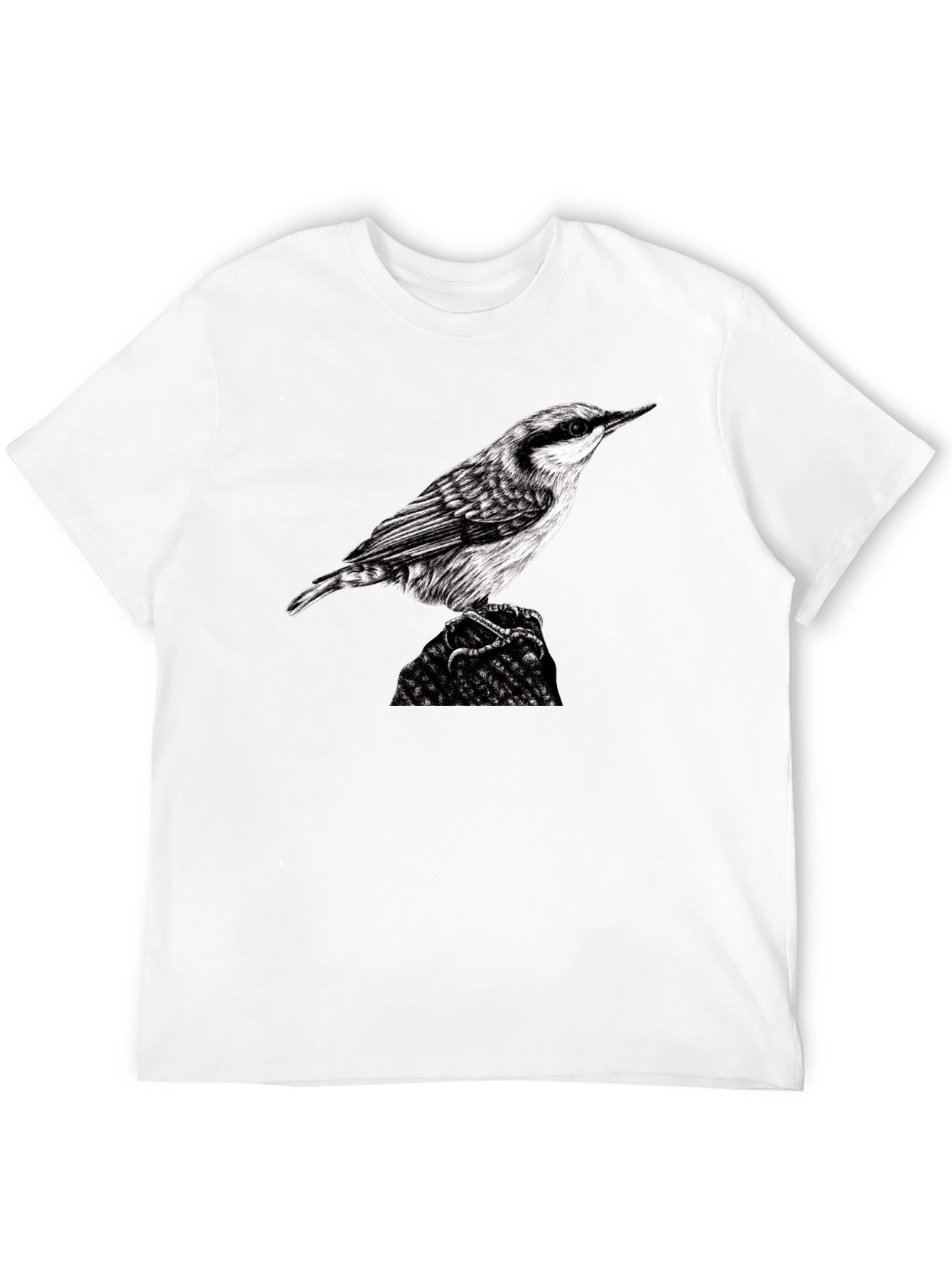 Bird Graphic Black T-Shirt - Nature Lover Tee