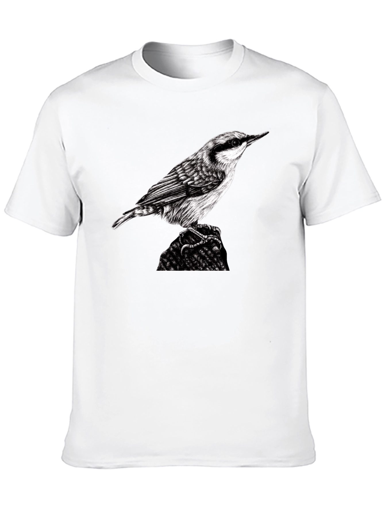 Bird Graphic Black T-Shirt - Nature Lover Tee