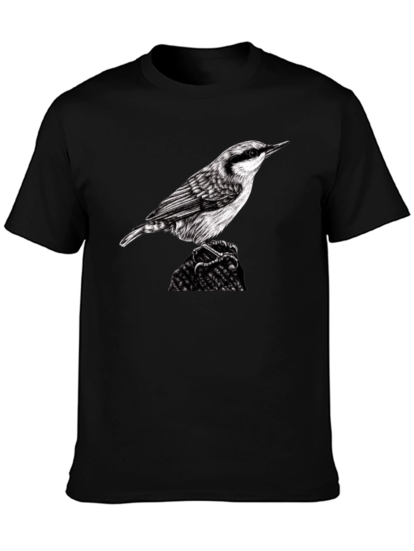 Bird Graphic Black T-Shirt - Nature Lover Tee