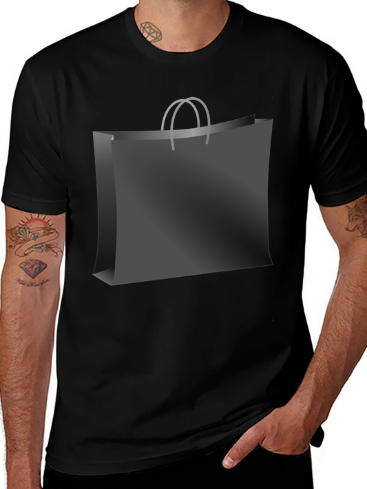 Black Shopping Bag Graphic Tee - Stylish & Trendy
