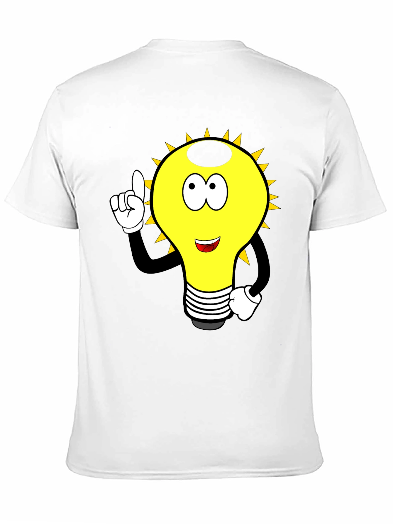 Cartoon Light Bulb Graphic Tee - Black