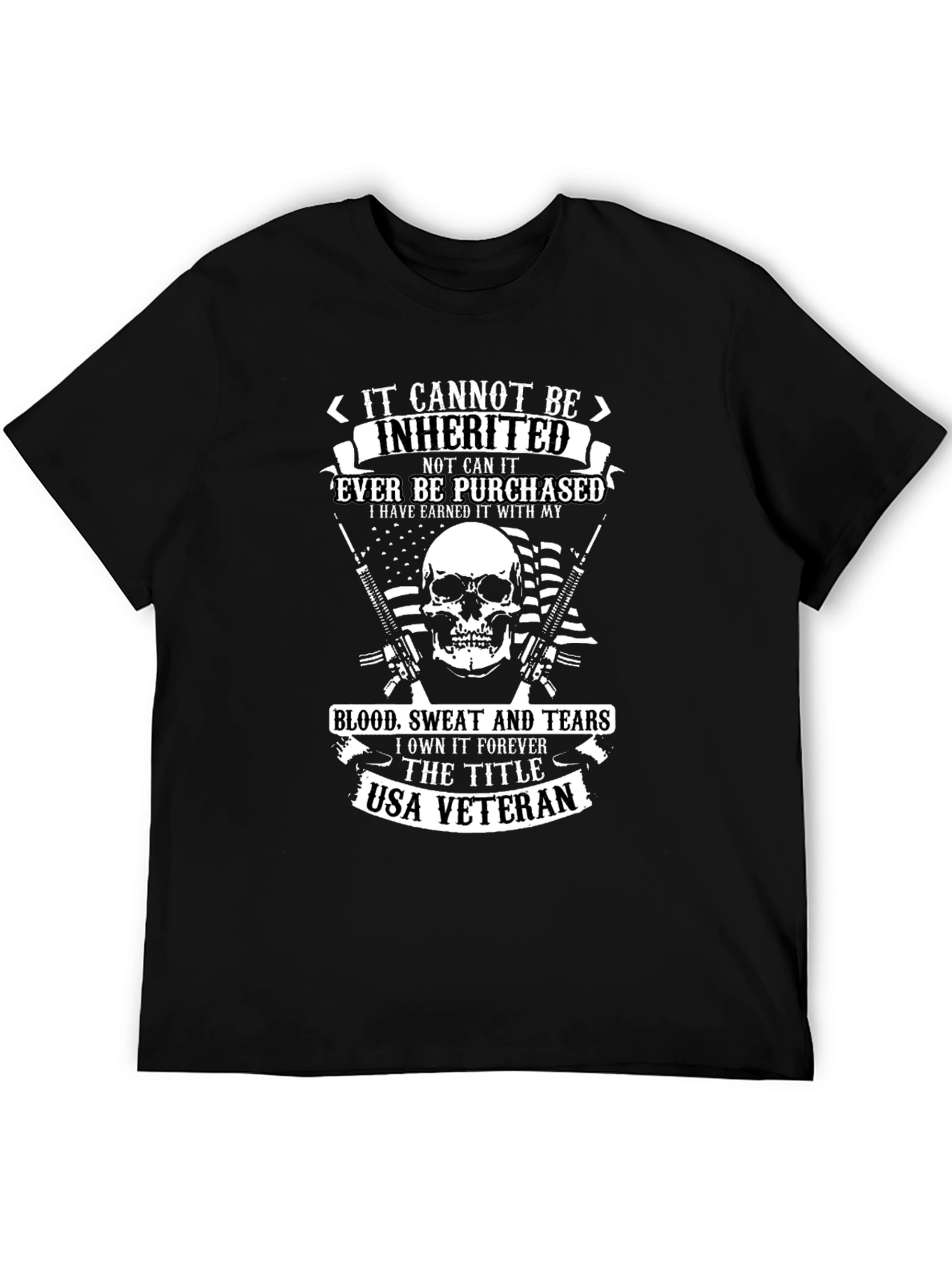 USA Veteran Graphic Print T-Shirt