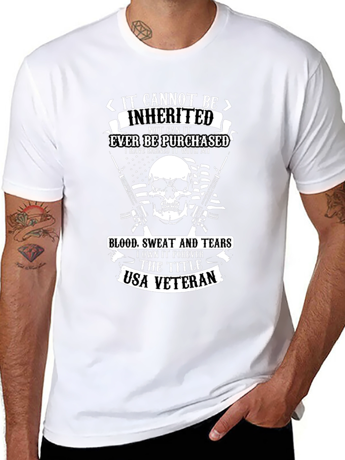 USA Veteran Graphic Print T-Shirt
