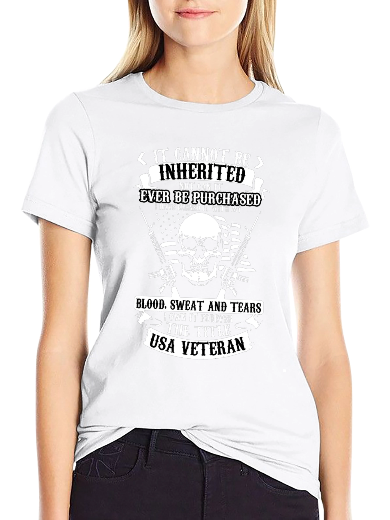 USA Veteran Graphic Print T-Shirt