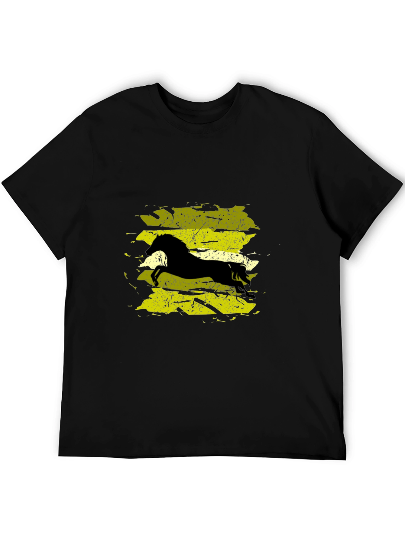 Black T-Shirt with Horse Graphic