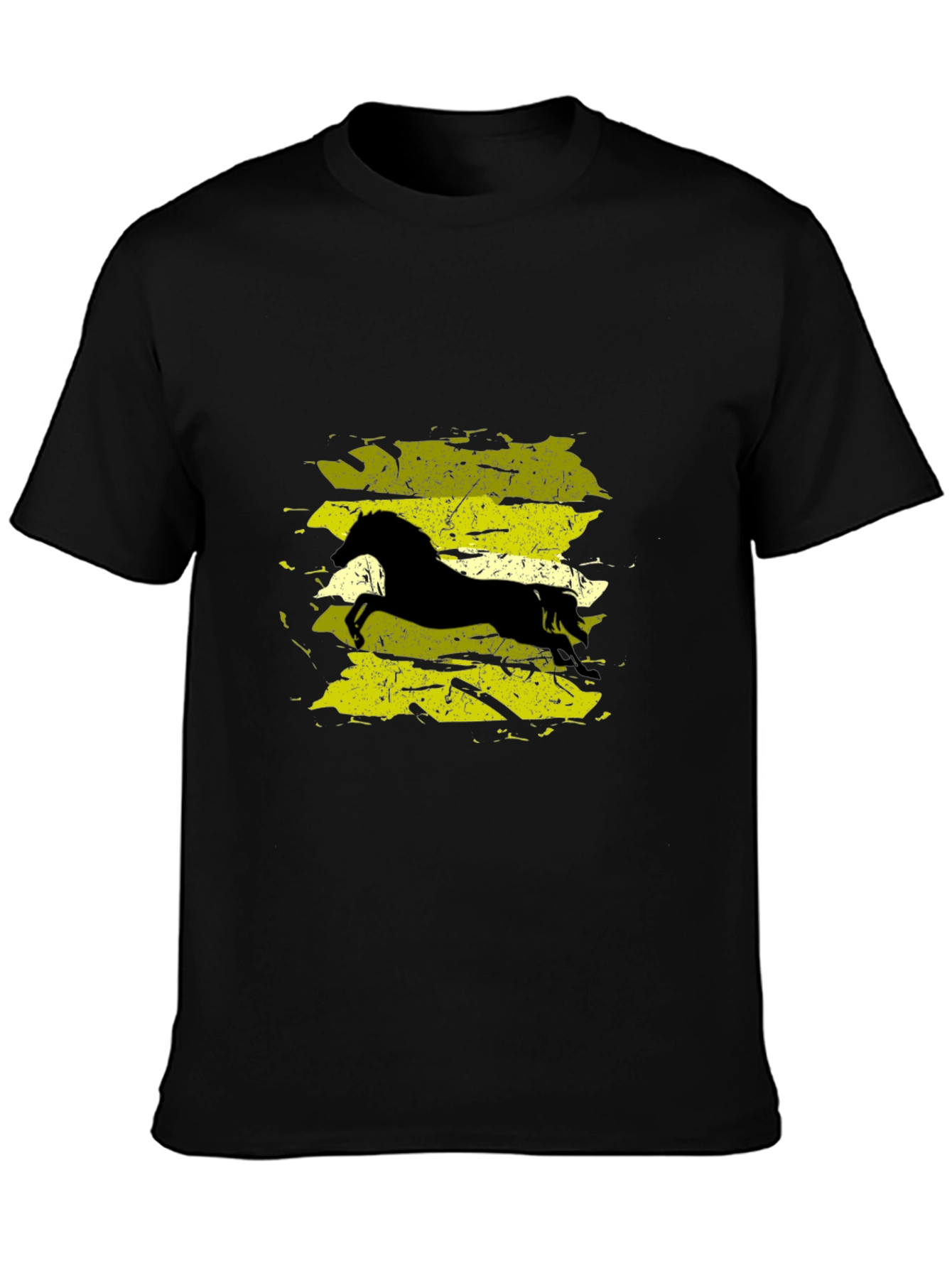 Black T-Shirt with Horse Graphic