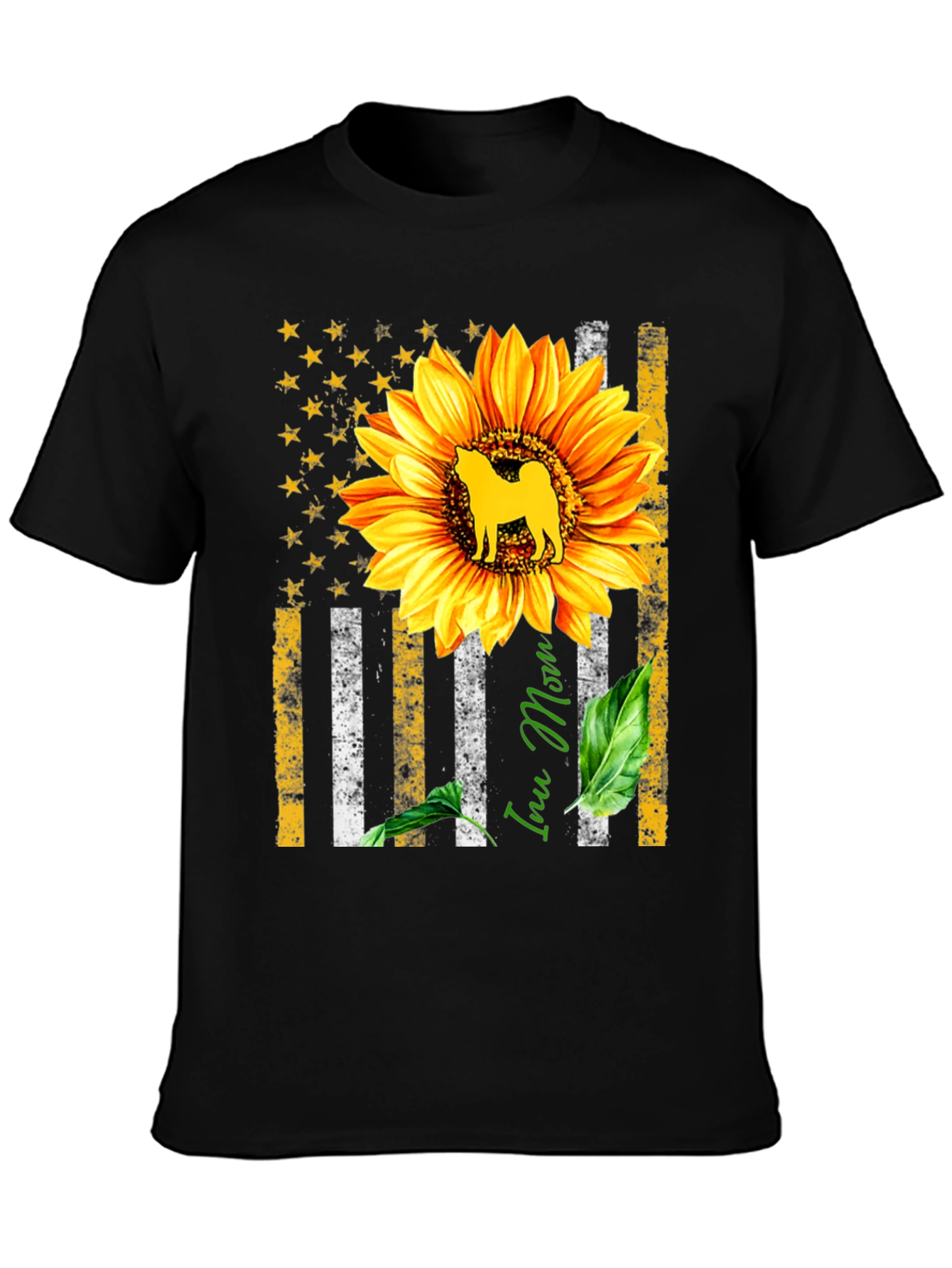 Sunflower Inu Mom Graphic Tee - Stylish Comfort
