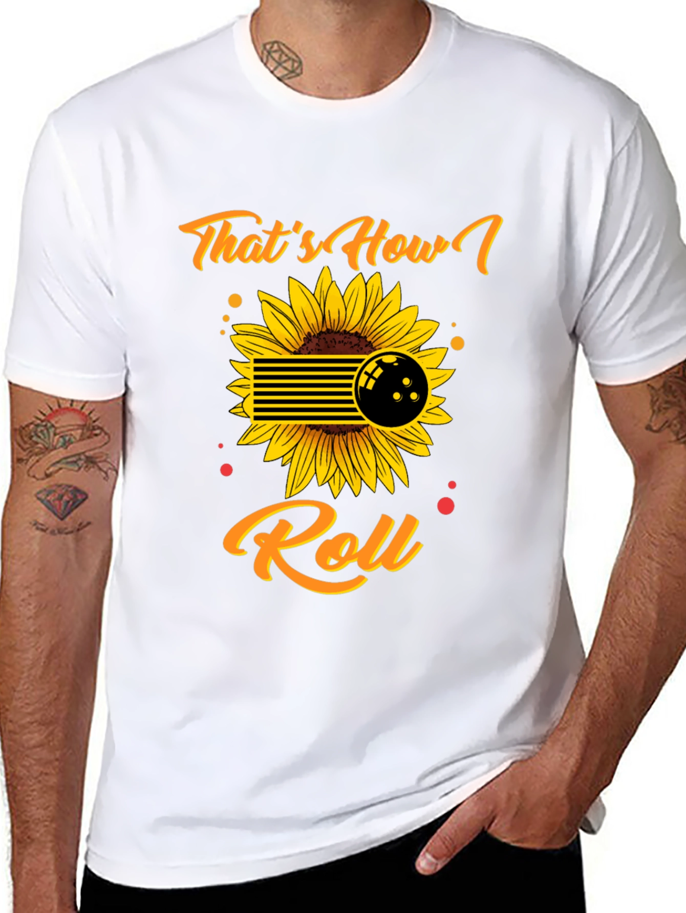 Thats How I Roll Bowling Sunflower Graphic Tee