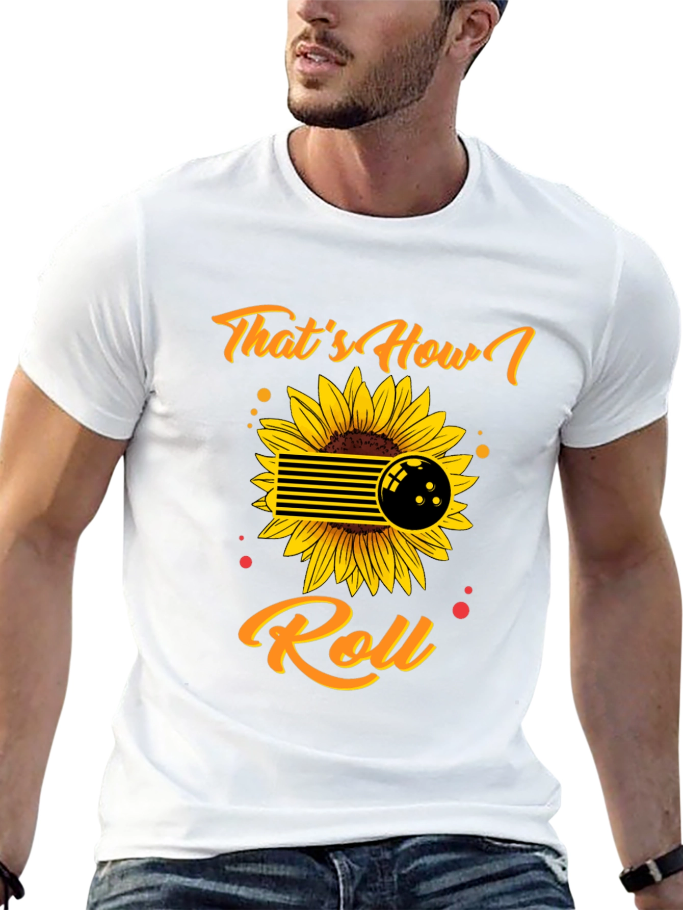 Thats How I Roll Bowling Sunflower Graphic Tee
