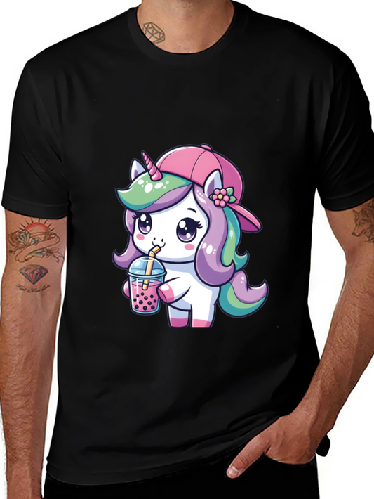Unicorn Bubble Tea Graphic Tee - Cute Kawaii Style