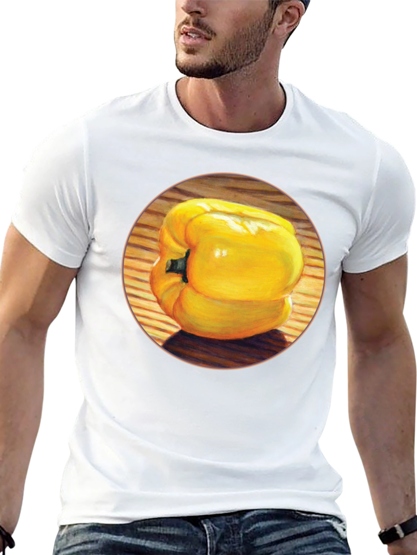 Yellow Pepper Graphic Tee - Unisex Black T-Shirt