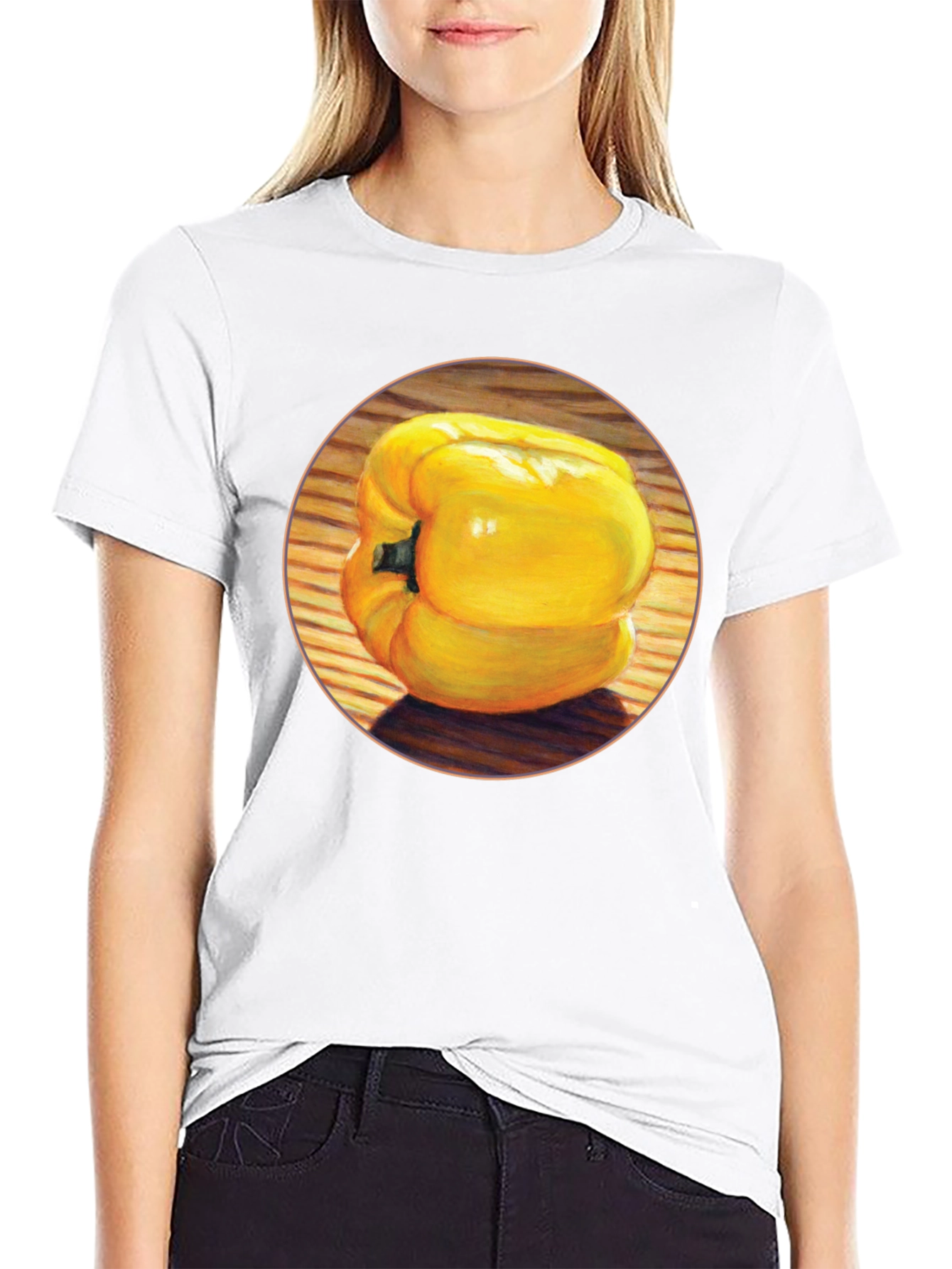 Yellow Pepper Graphic Tee - Unisex Black T-Shirt