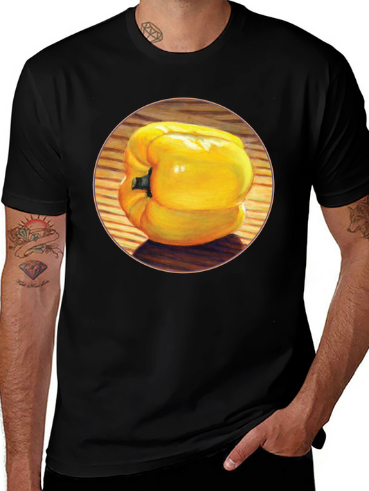Yellow Pepper Graphic Tee - Unisex Black T-Shirt