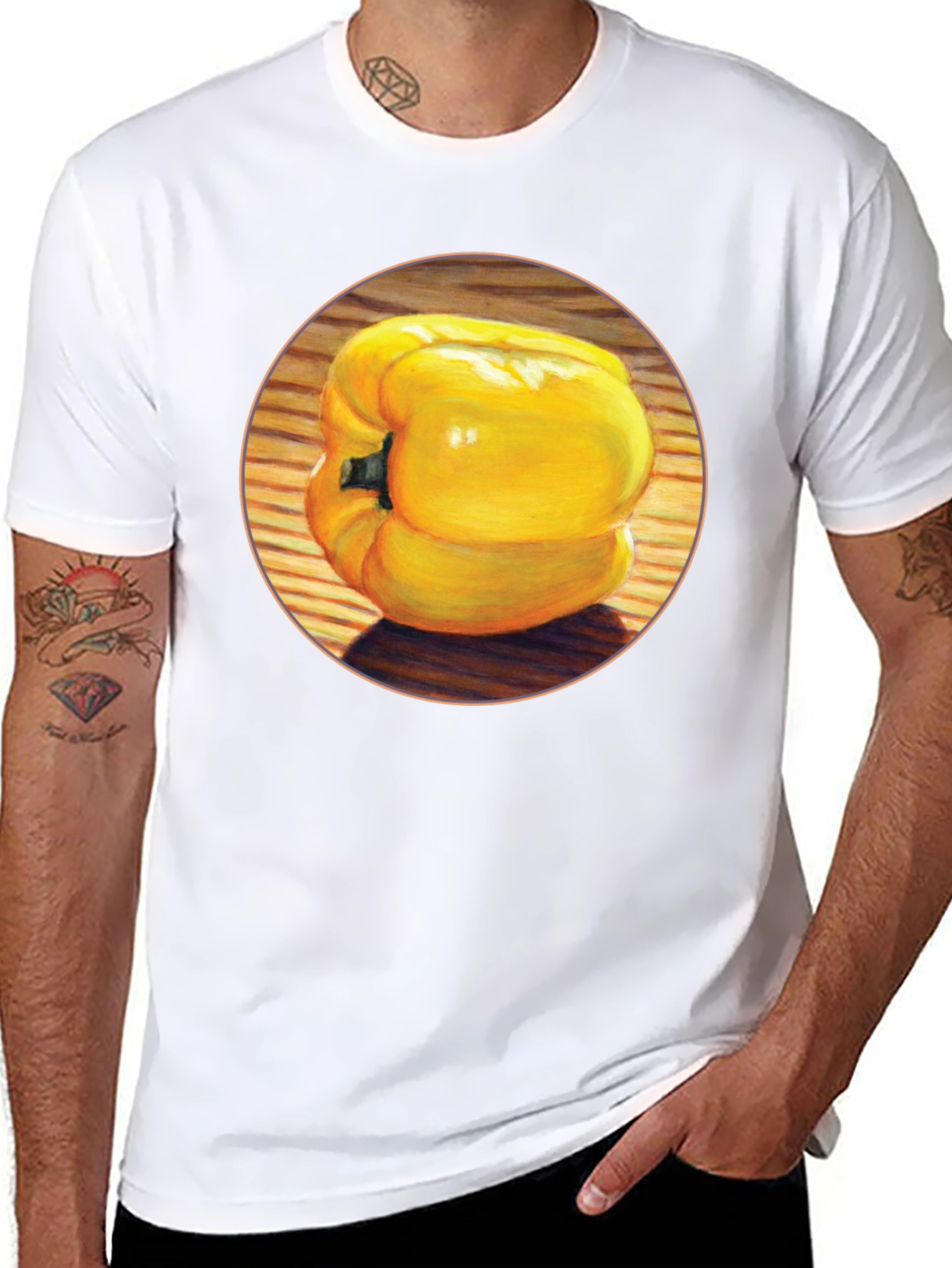 Yellow Pepper Graphic Tee - Unisex Black T-Shirt