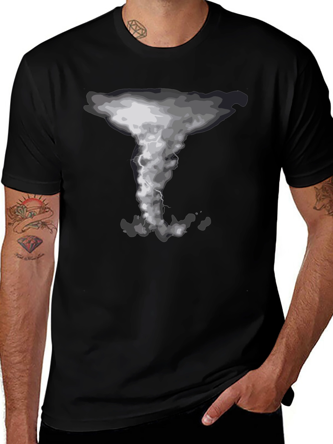 Tornado Graphic Print Crew Neck T-Shirt