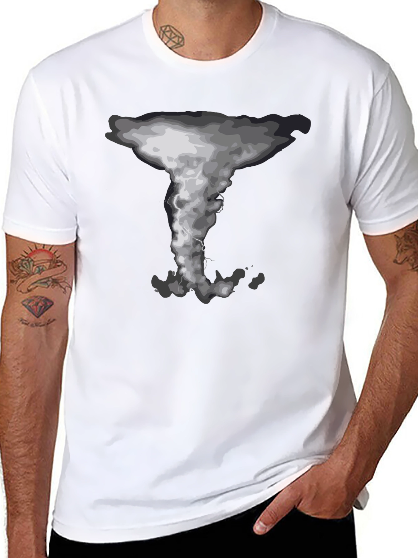 Tornado Graphic Print Crew Neck T-Shirt