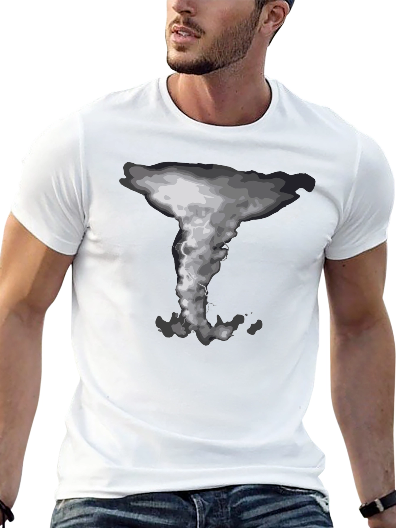 Tornado Graphic Print Crew Neck T-Shirt