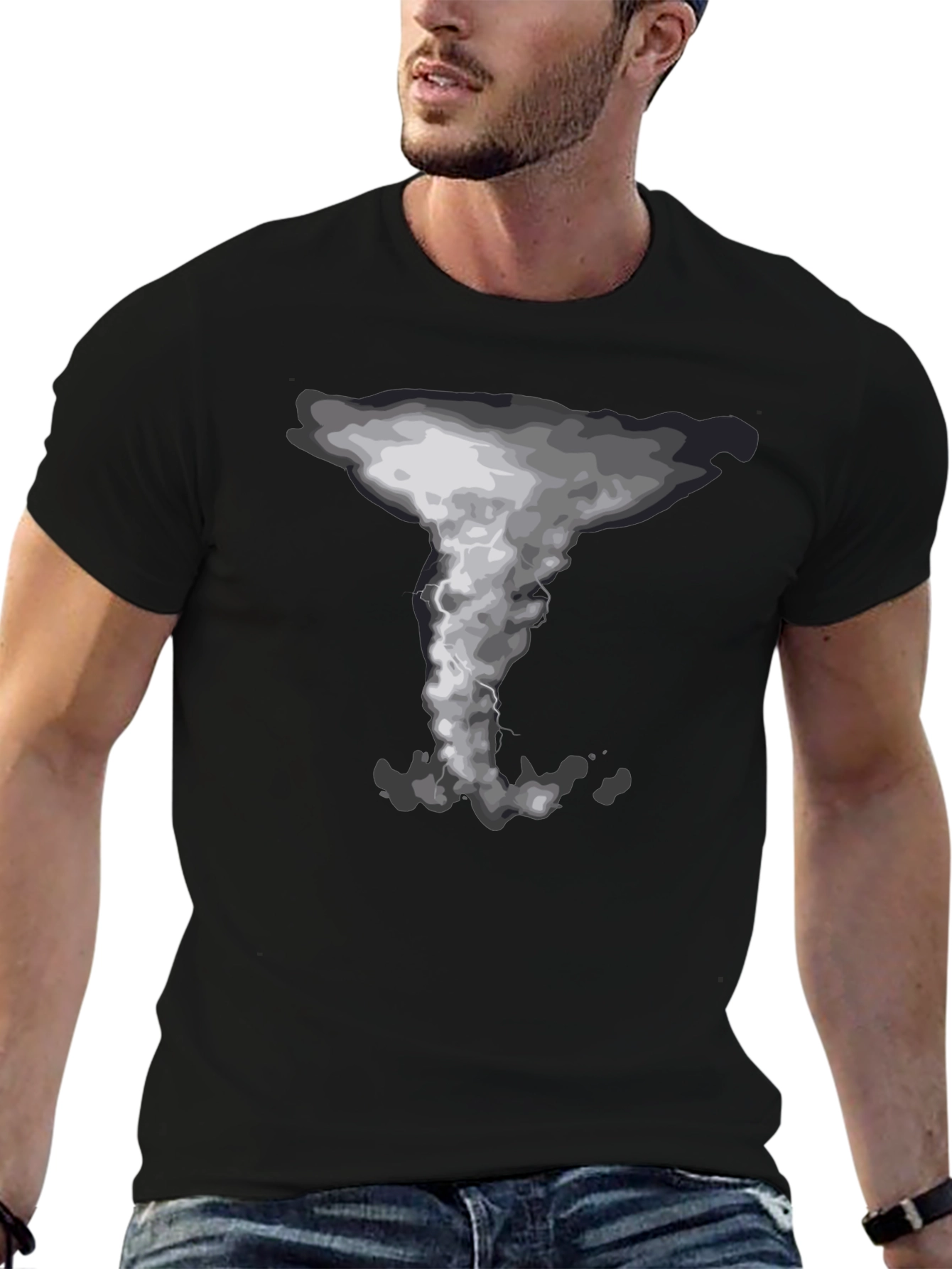 Tornado Graphic Print Crew Neck T-Shirt