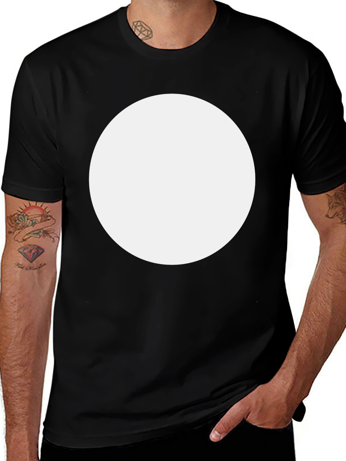 Black T-Shirt with Custom Circle Graphic