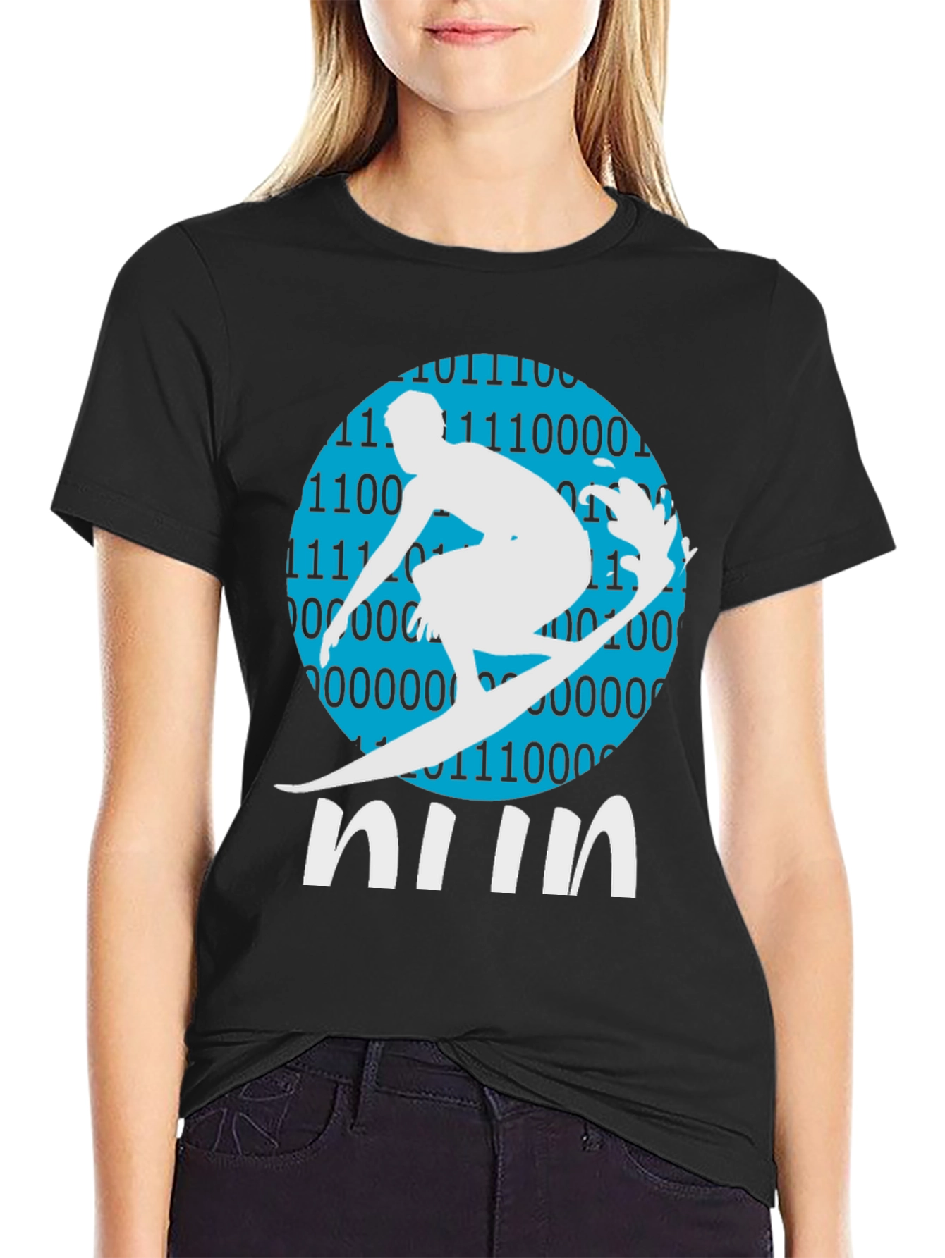 Binary Surfer Tee - Cool Graphic T-Shirt