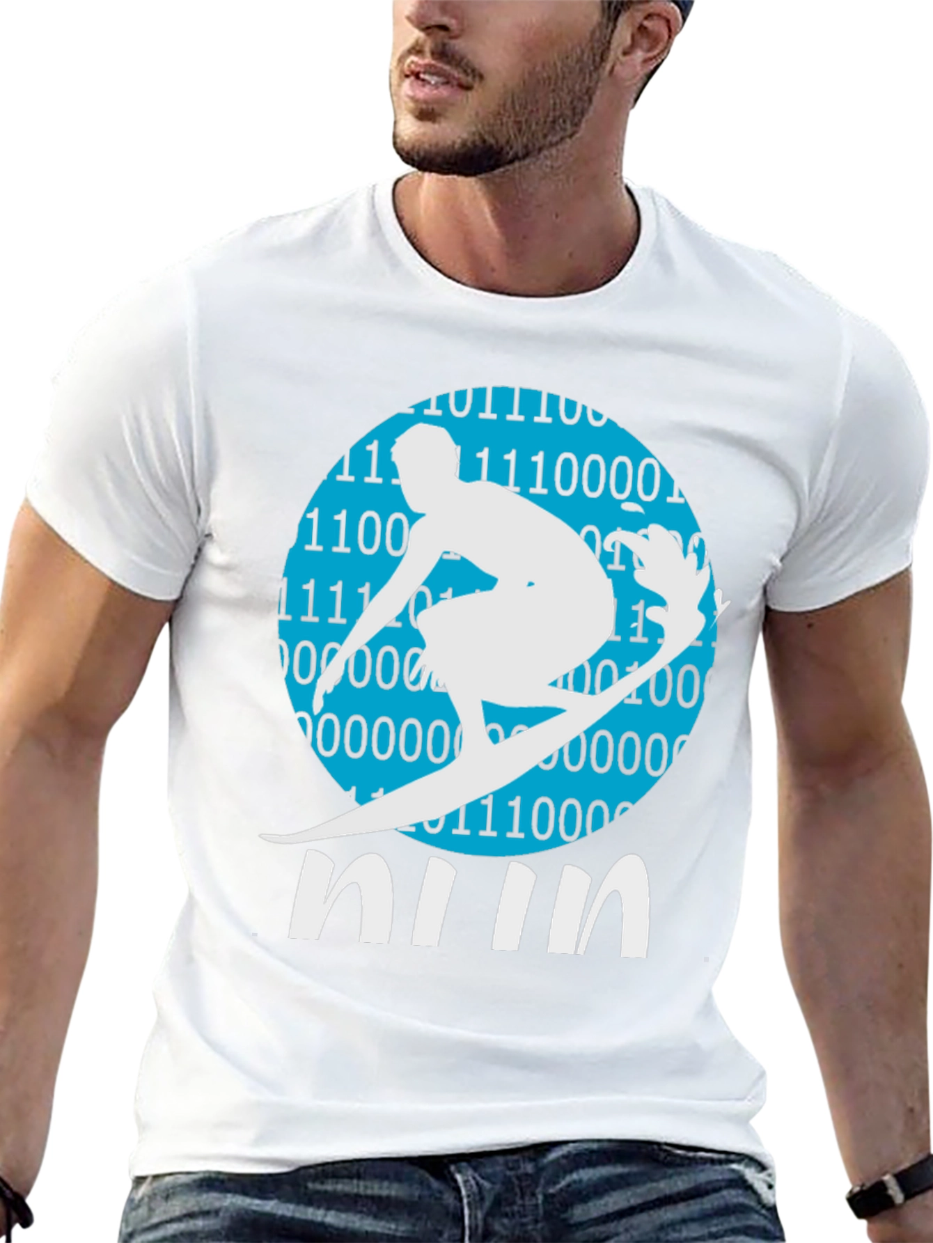 Binary Surfer Tee - Cool Graphic T-Shirt